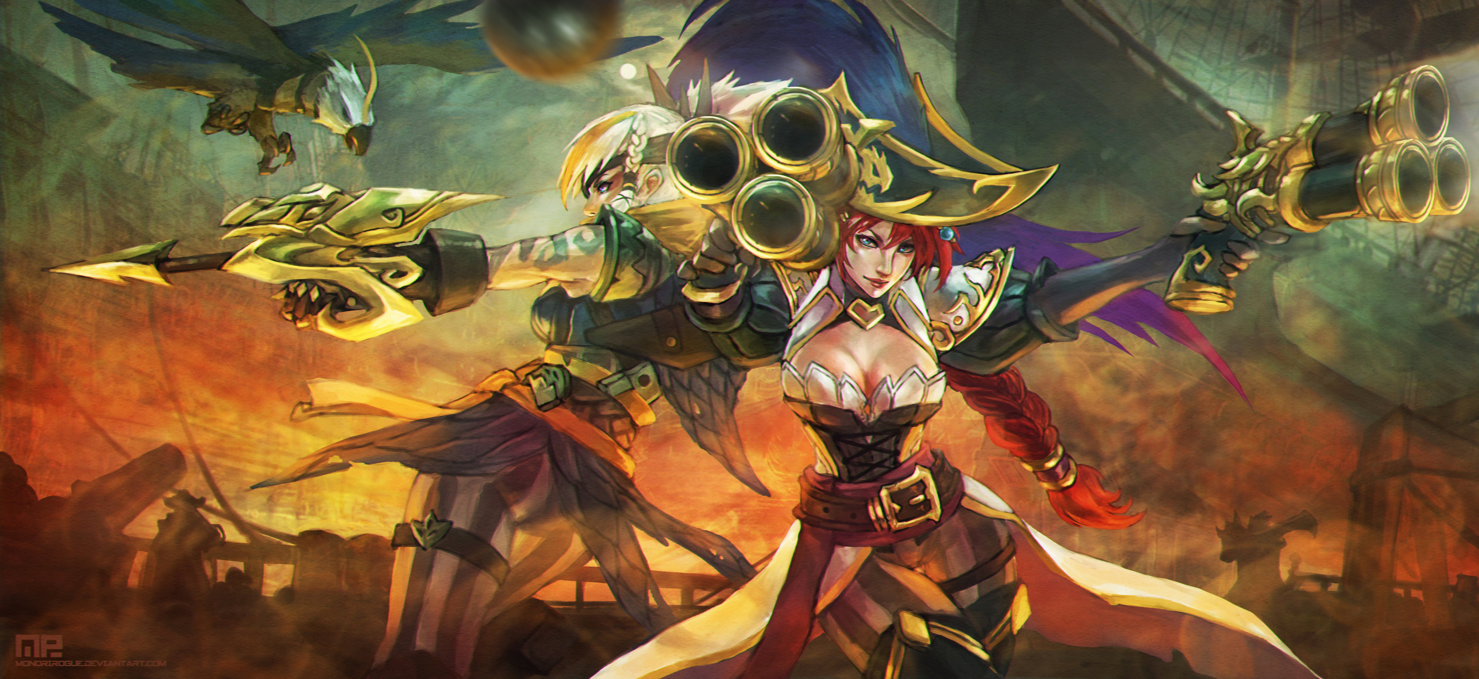 video game, league of legends, miss fortune (league of legends), quinn (league of legends)