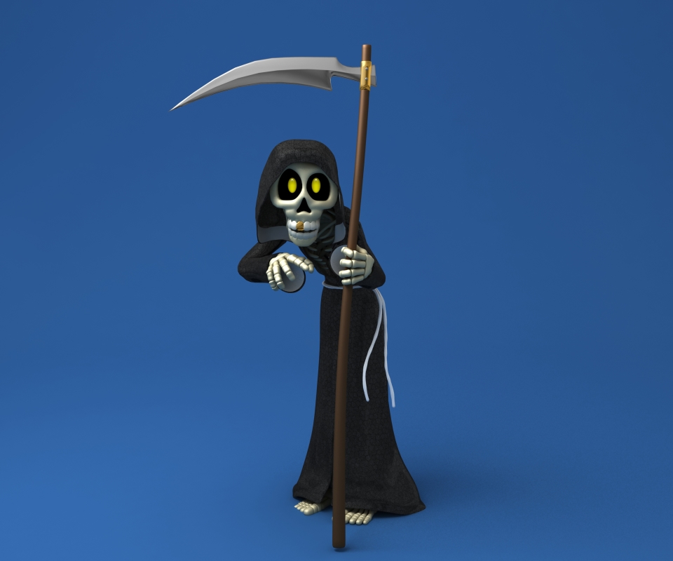Free download wallpaper Cartoon, Halloween, Dark, Grim Reaper, Scythe on your PC desktop