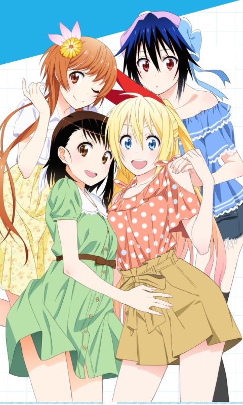 Descarga gratuita de fondo de pantalla para móvil de Animado, Chitoge Kirisaki, Kosaki Onodera, Marika Tachibana, Seishirou Tsugumi, Nisekoi.