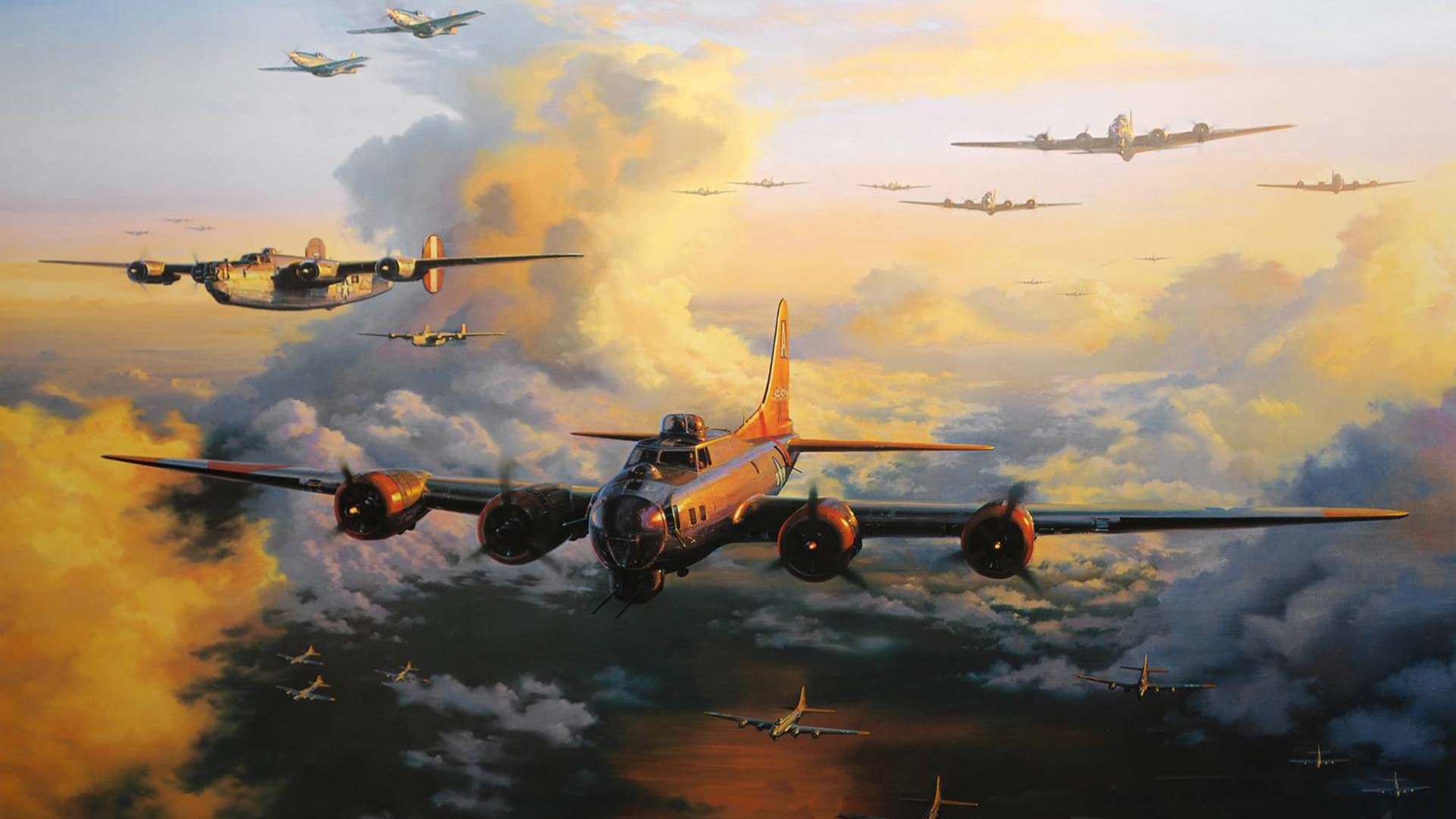 296540画像をダウンロード軍隊, ボーイング b 17 フライング フォートレス, 空軍, 航空機, 飛行機, 爆撃機-壁紙とスクリーンセーバーを無料で