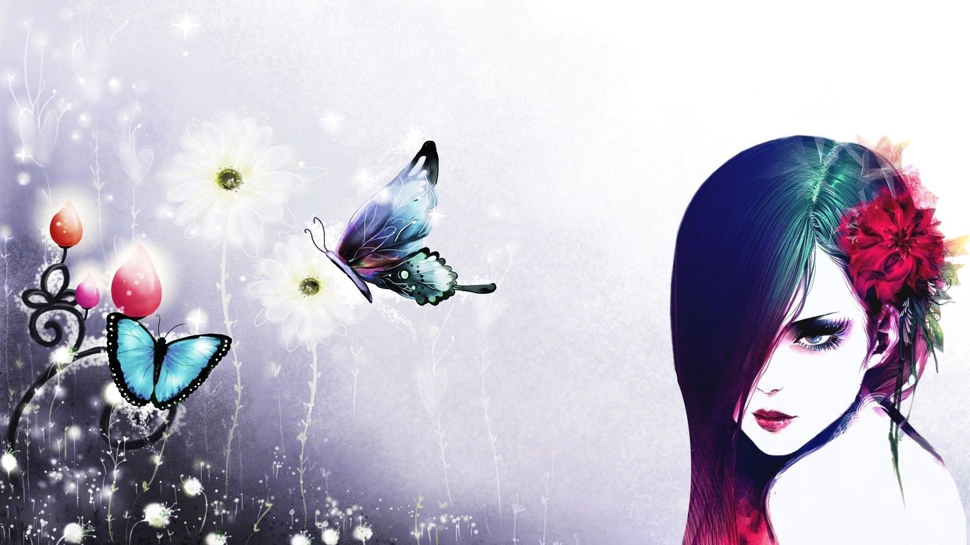 Free download wallpaper Butterfly, Human, Artistic on your PC desktop