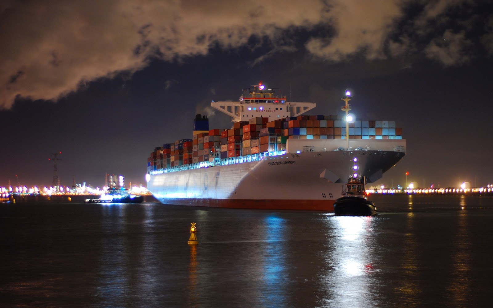 Download mobile wallpaper Night, Light, Ship, Vehicles for free.
