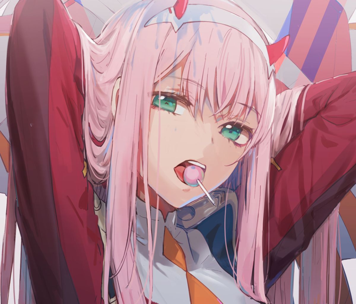 Скачать обои бесплатно Аниме, Милый Во Франксе, Zero Two (Дорогая В Franxx) картинка на рабочий стол ПК