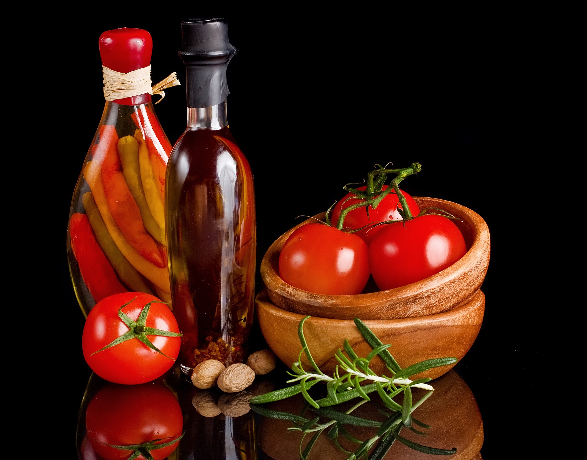 Laden Sie das Öl, Tomate, Nahrungsmittel, Stillleben-Bild kostenlos auf Ihren PC-Desktop herunter