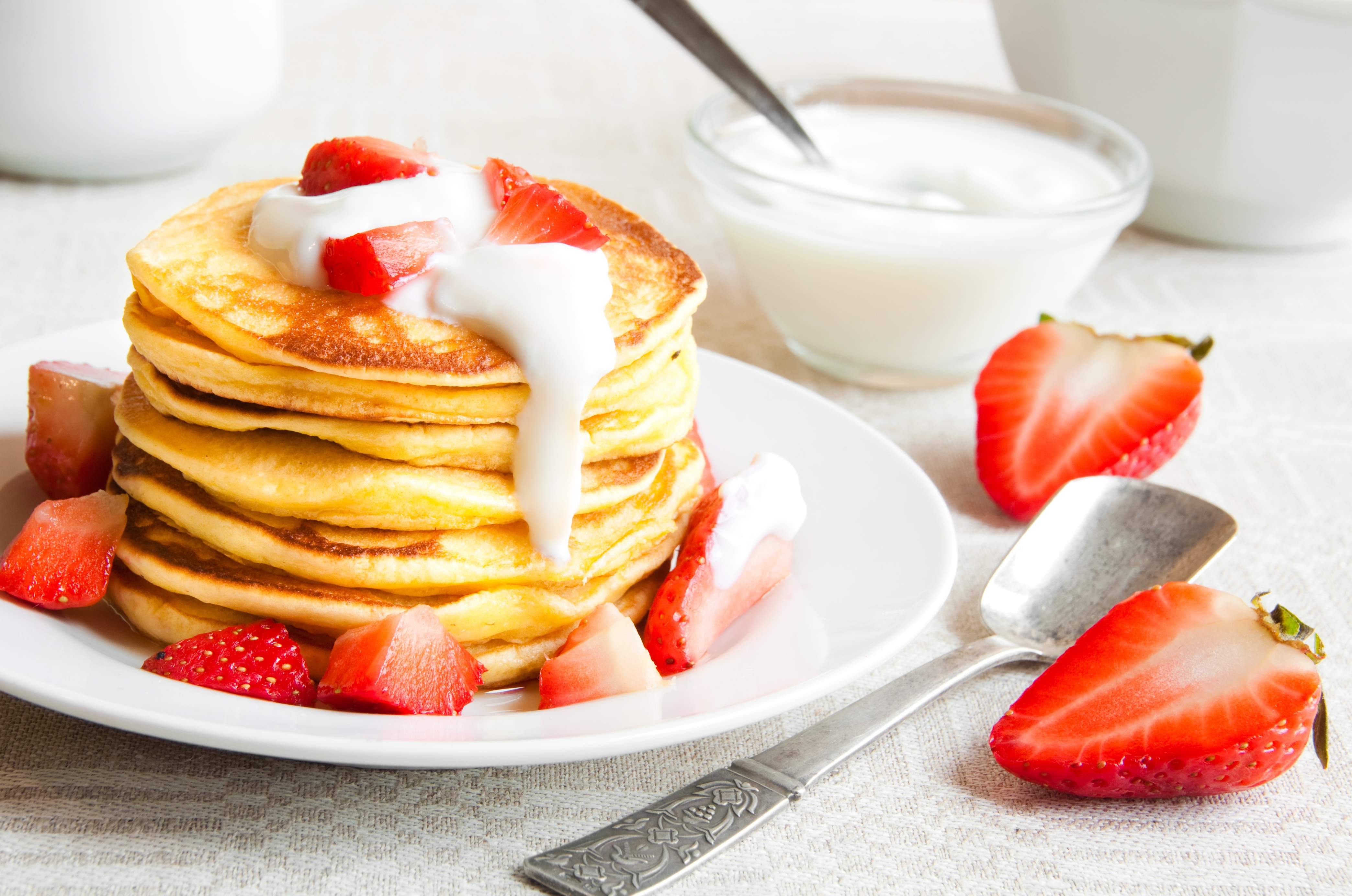 Free download wallpaper Food, Strawberry, Breakfast, Pancake on your PC desktop