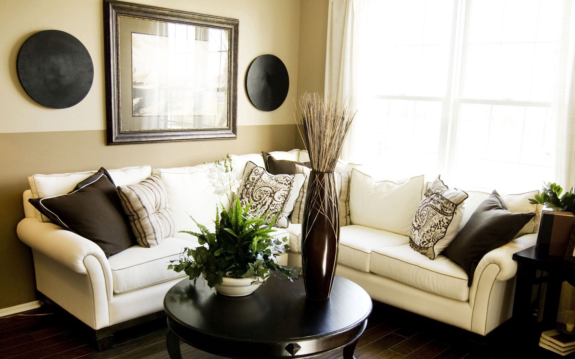 Handy-Wallpaper Sonstige, Sofa, Möbel, Pflanze, Verschiedenes, Zimmer, Wohnzimmer, Vase kostenlos herunterladen.