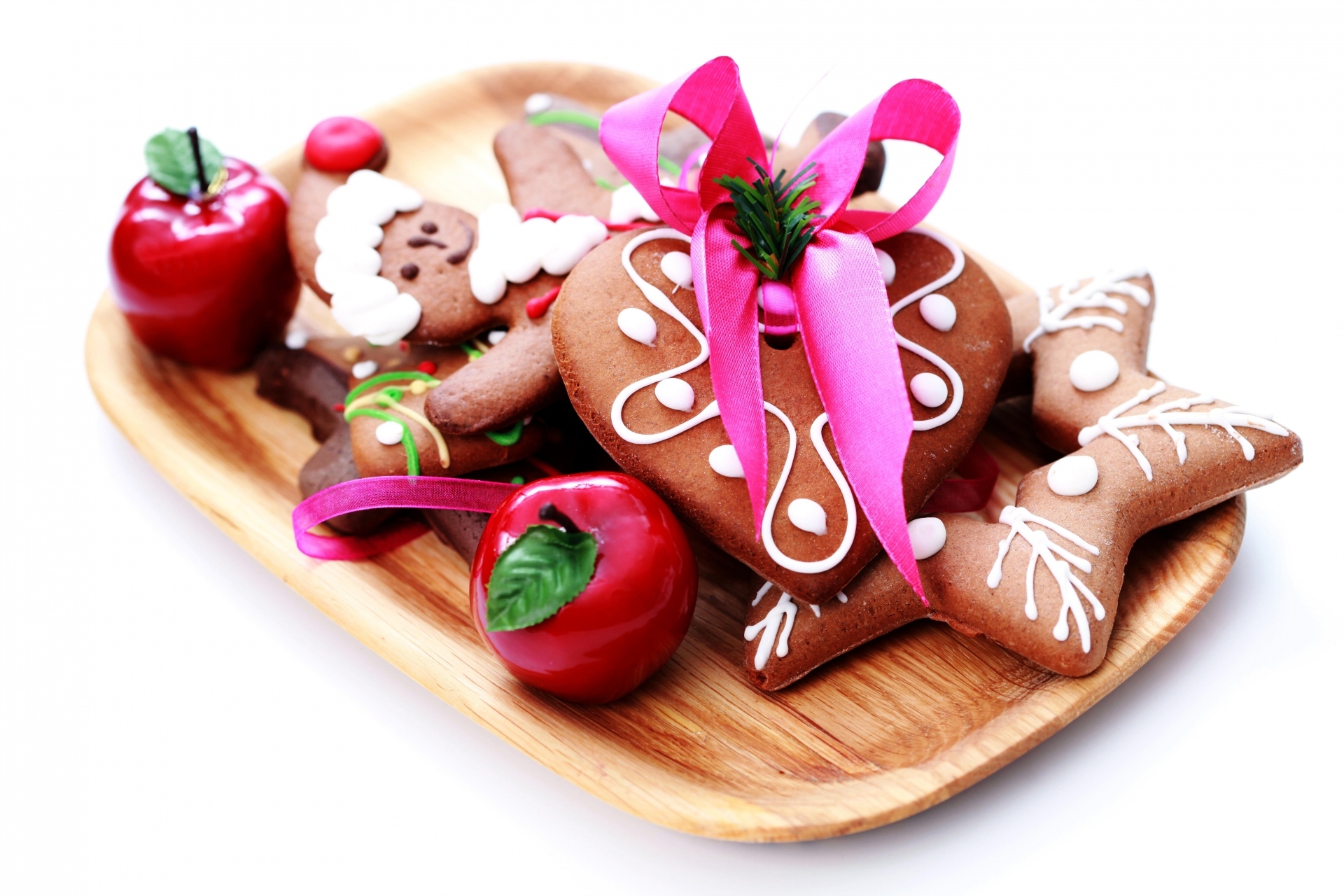 Download mobile wallpaper Food, Apple, Christmas, Heart, Star, Cookie for free.