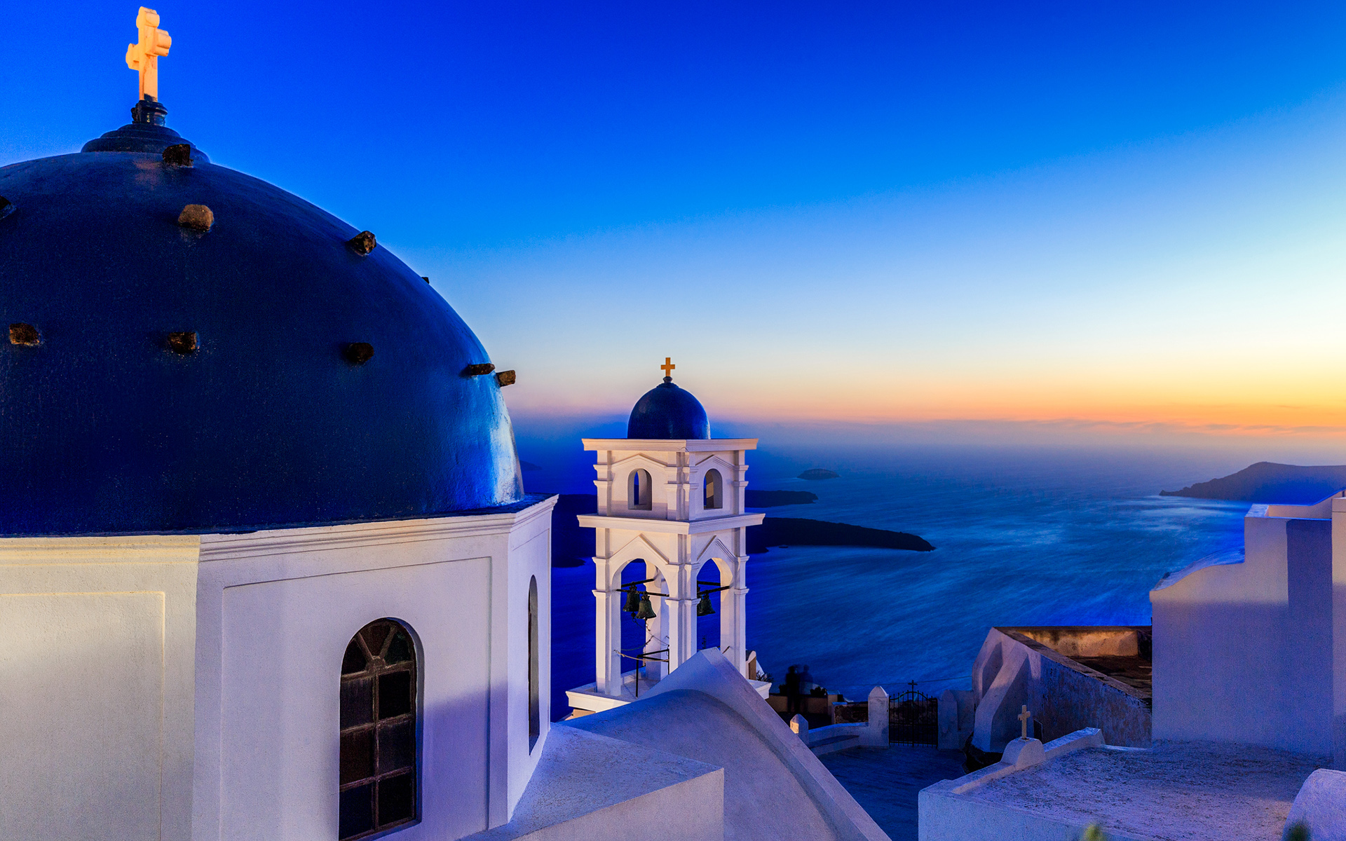 Free download wallpaper Sea, Architecture, Ocean, House, Greece, Santorini, Man Made, Towns on your PC desktop