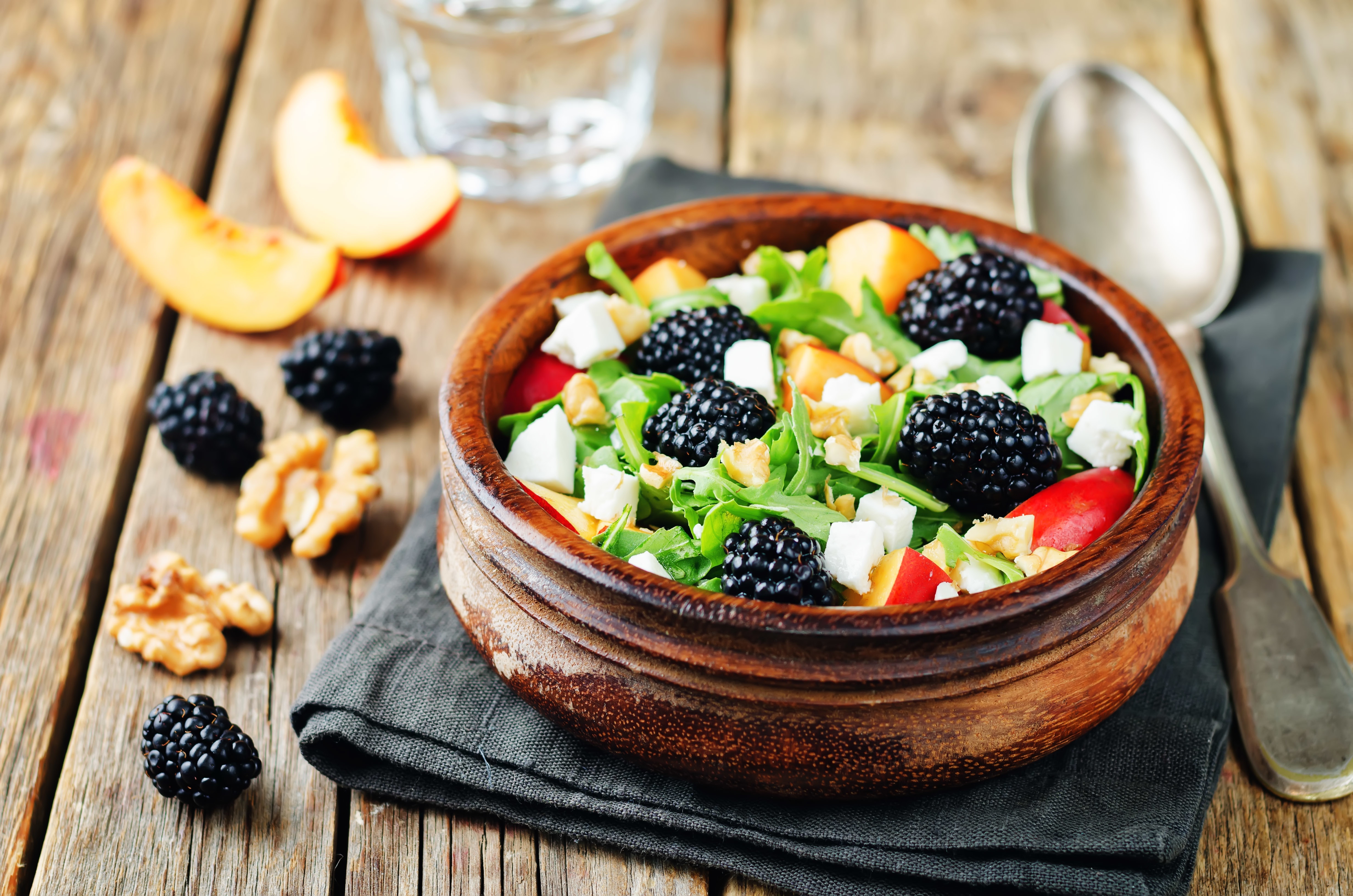 Download mobile wallpaper Food, Still Life, Blackberry, Berry, Fruit, Salad for free.