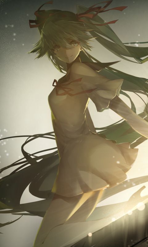 Download mobile wallpaper Music, Anime, Vocaloid, Blue Hair, Hatsune Miku, Twintails for free.