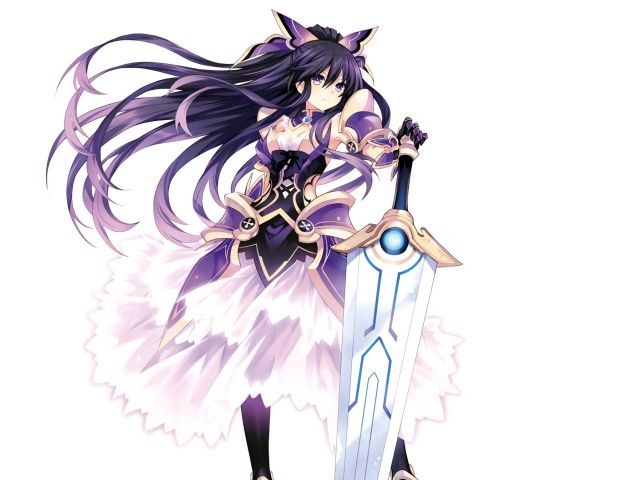 Free download wallpaper Anime, Weapon, Sword, Long Hair, Purple Hair, Date A Live, Tohka Yatogami on your PC desktop