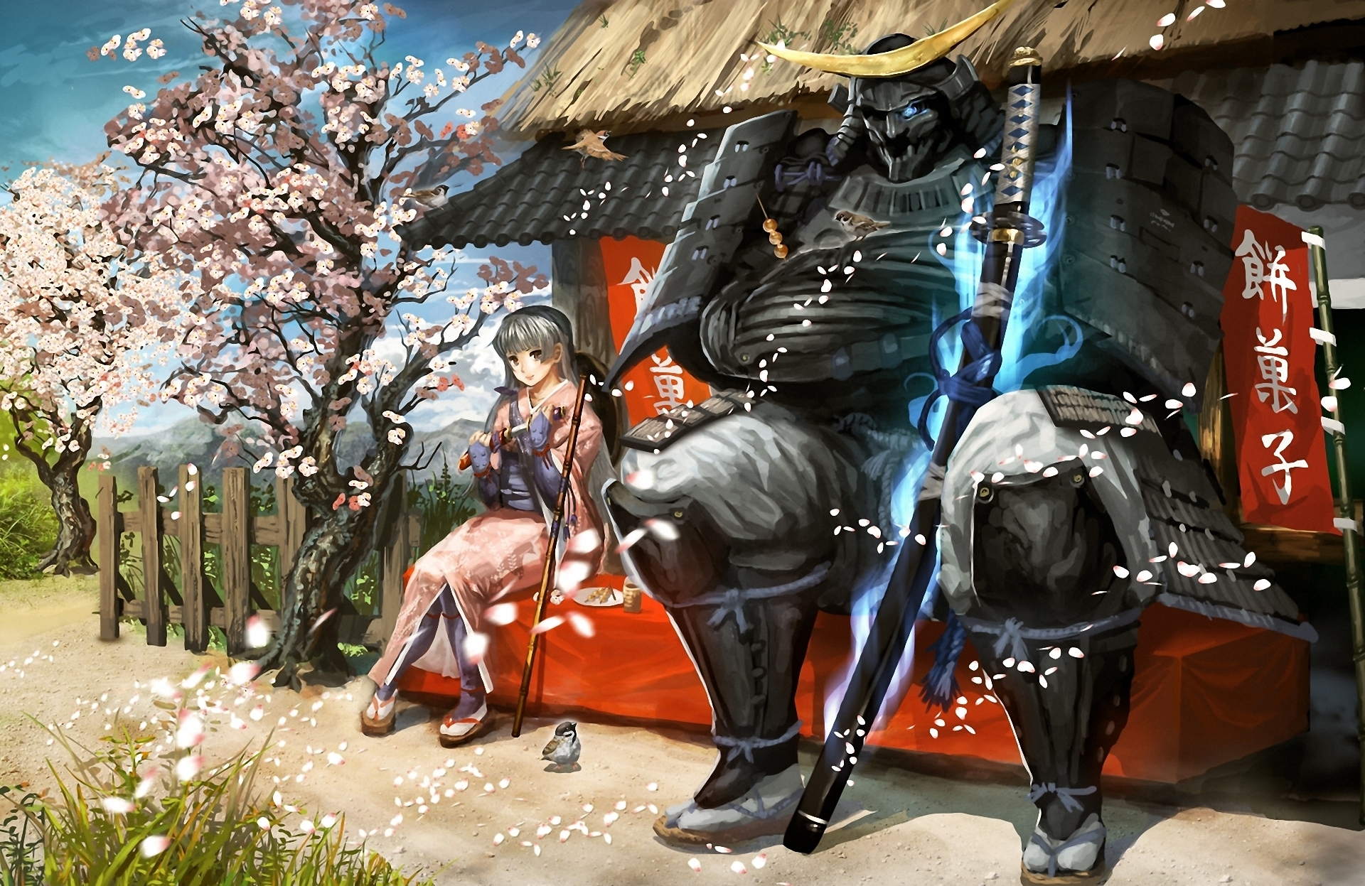 Descarga gratuita de fondo de pantalla para móvil de Samurai, Espada, Animado.
