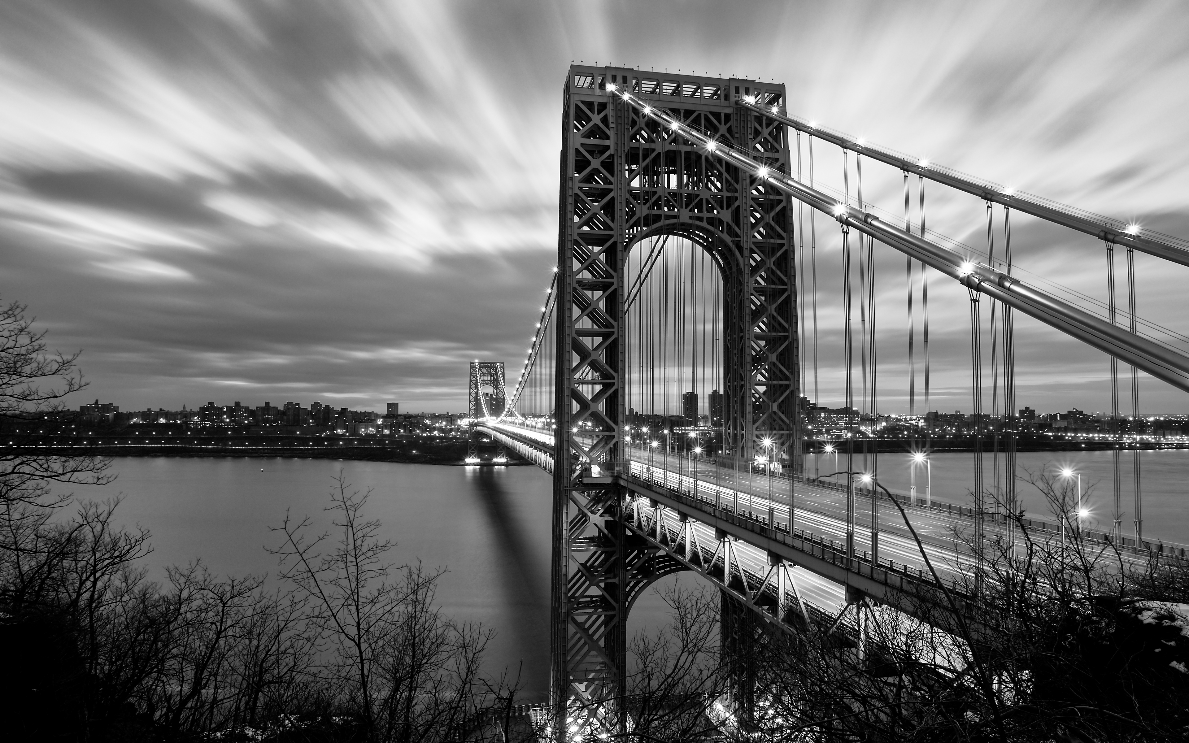 Популярные заставки и фоны Мост Джорджа Вашингтона на компьютер