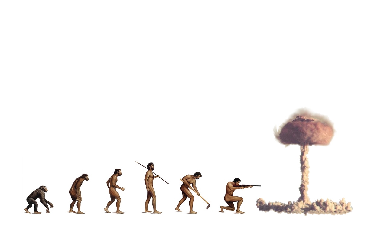 1515962 завантажити картинку бомба, різне, невідомий, еволюція, людина, мавпа - шпалери і заставки безкоштовно