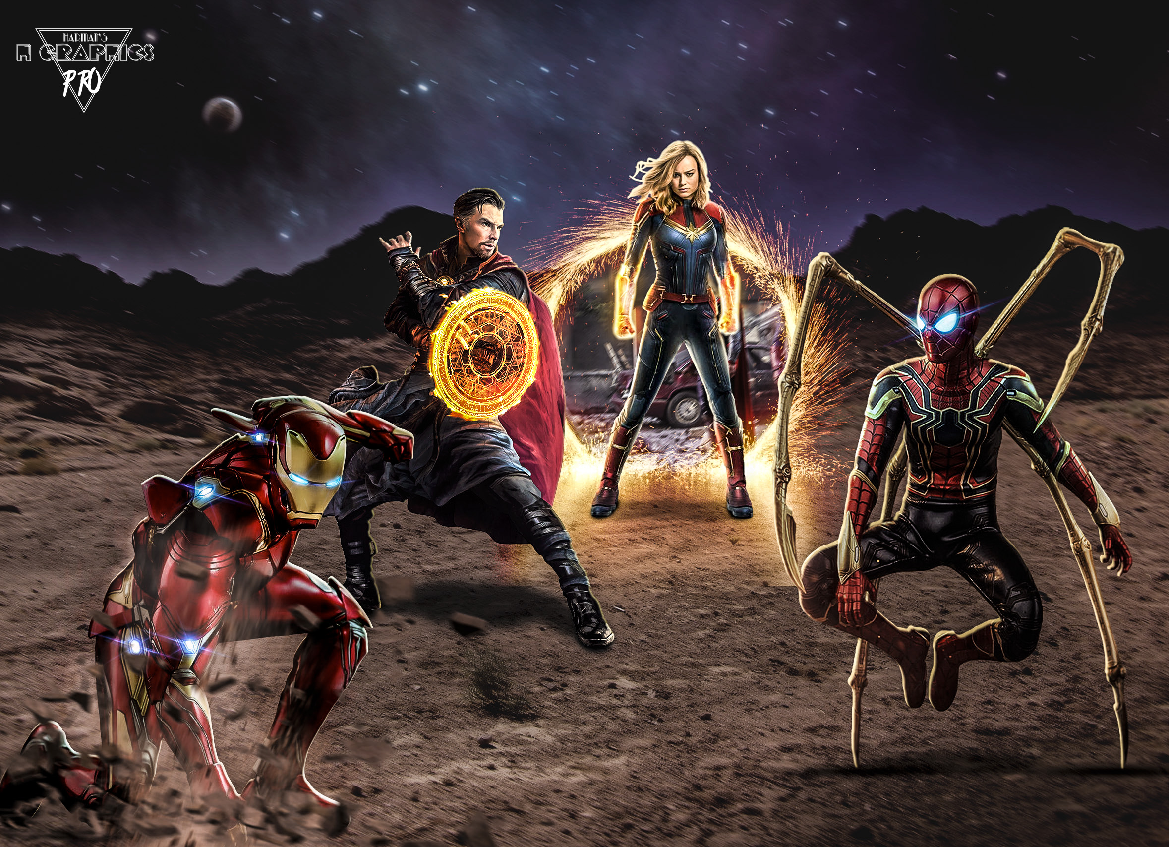 Laden Sie das Filme, Ironman, Kapitän Marvel, Spider Man, Die Rächer, Doktor Seltsam, Avengers: Endgame-Bild kostenlos auf Ihren PC-Desktop herunter