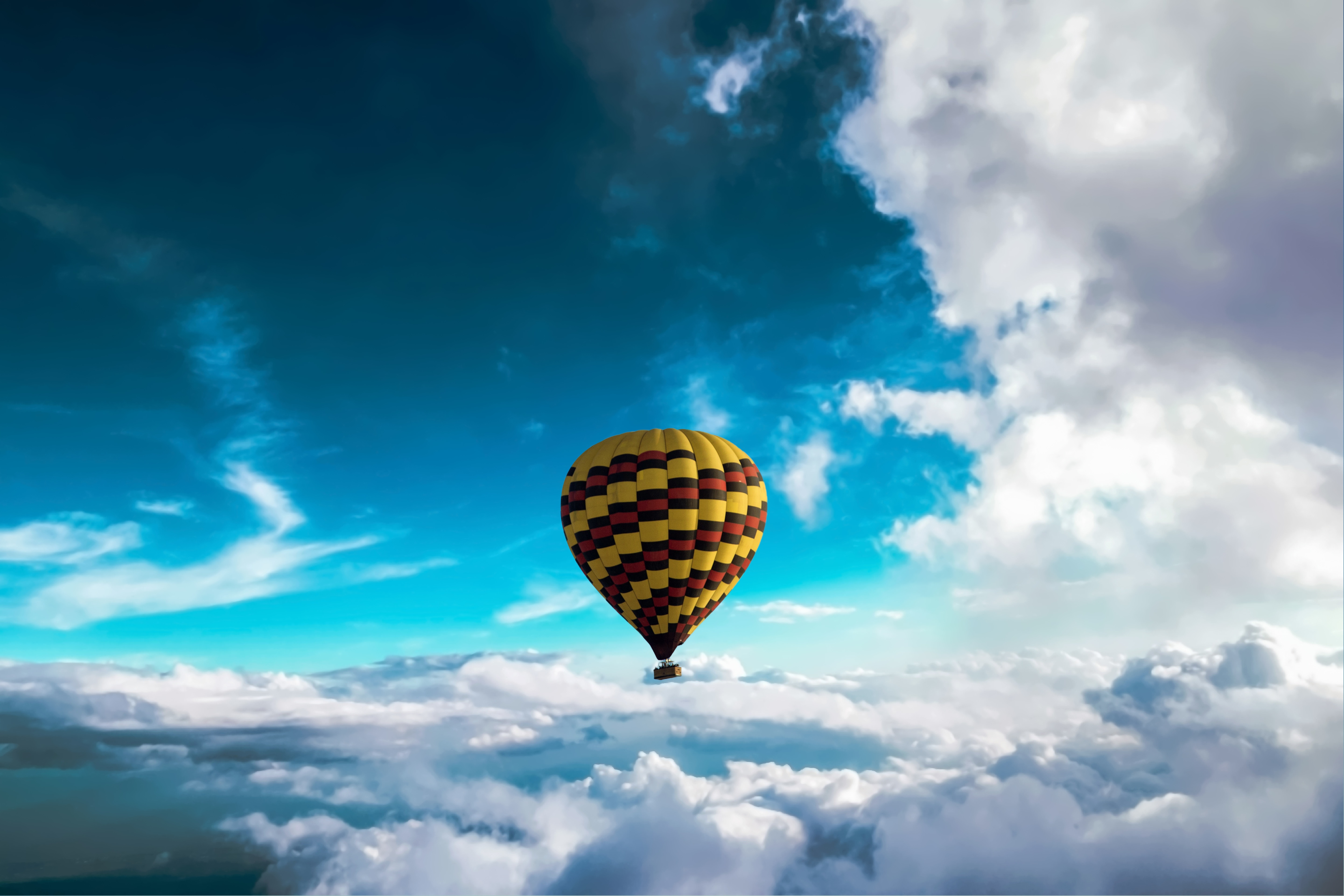 miscellaneous, miscellanea, motley, sky, clouds, flight, height, balloon, variegated Phone Background