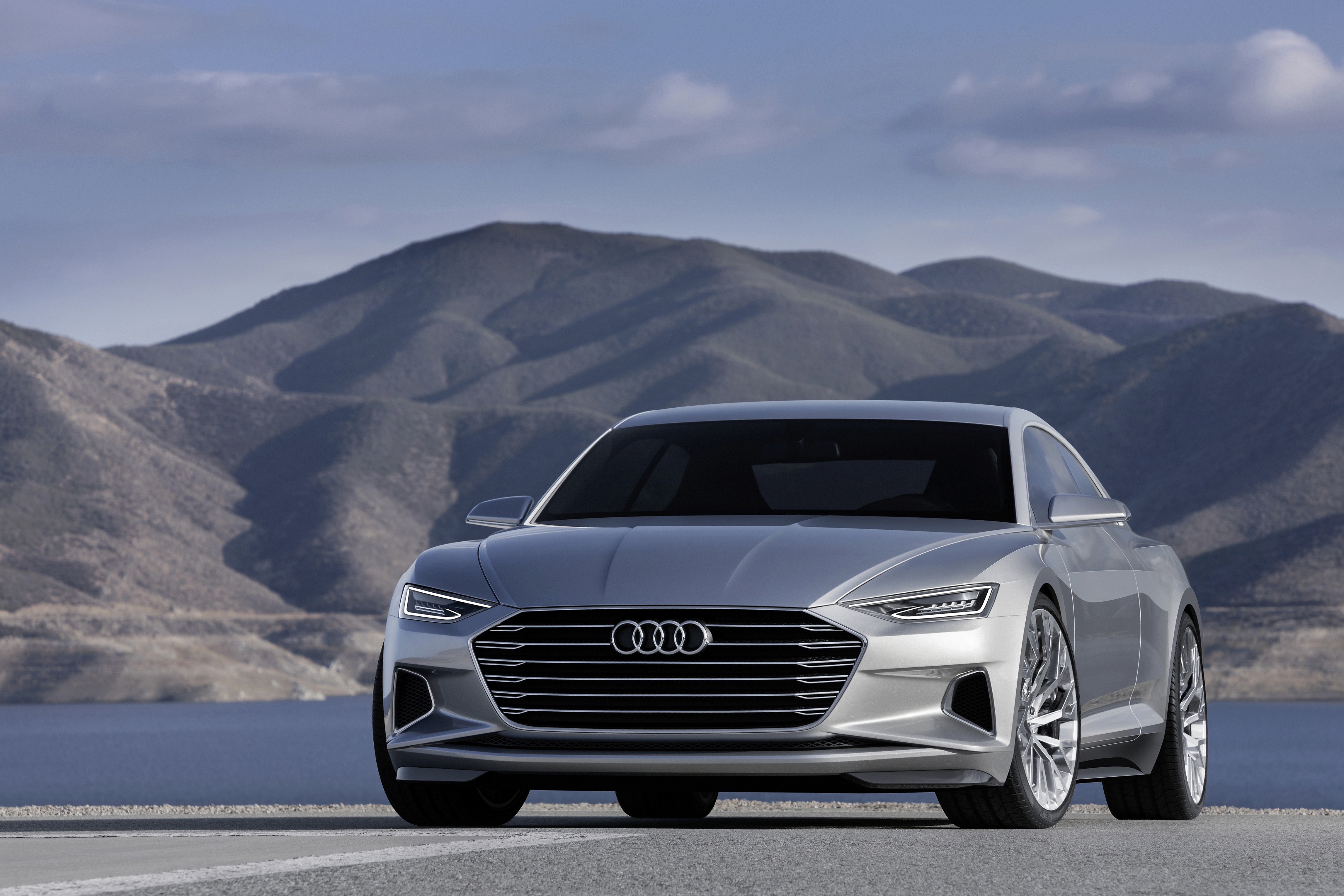 Download mobile wallpaper Audi, Car, Compact Car, Vehicles, Silver Car, Audi Prologue for free.