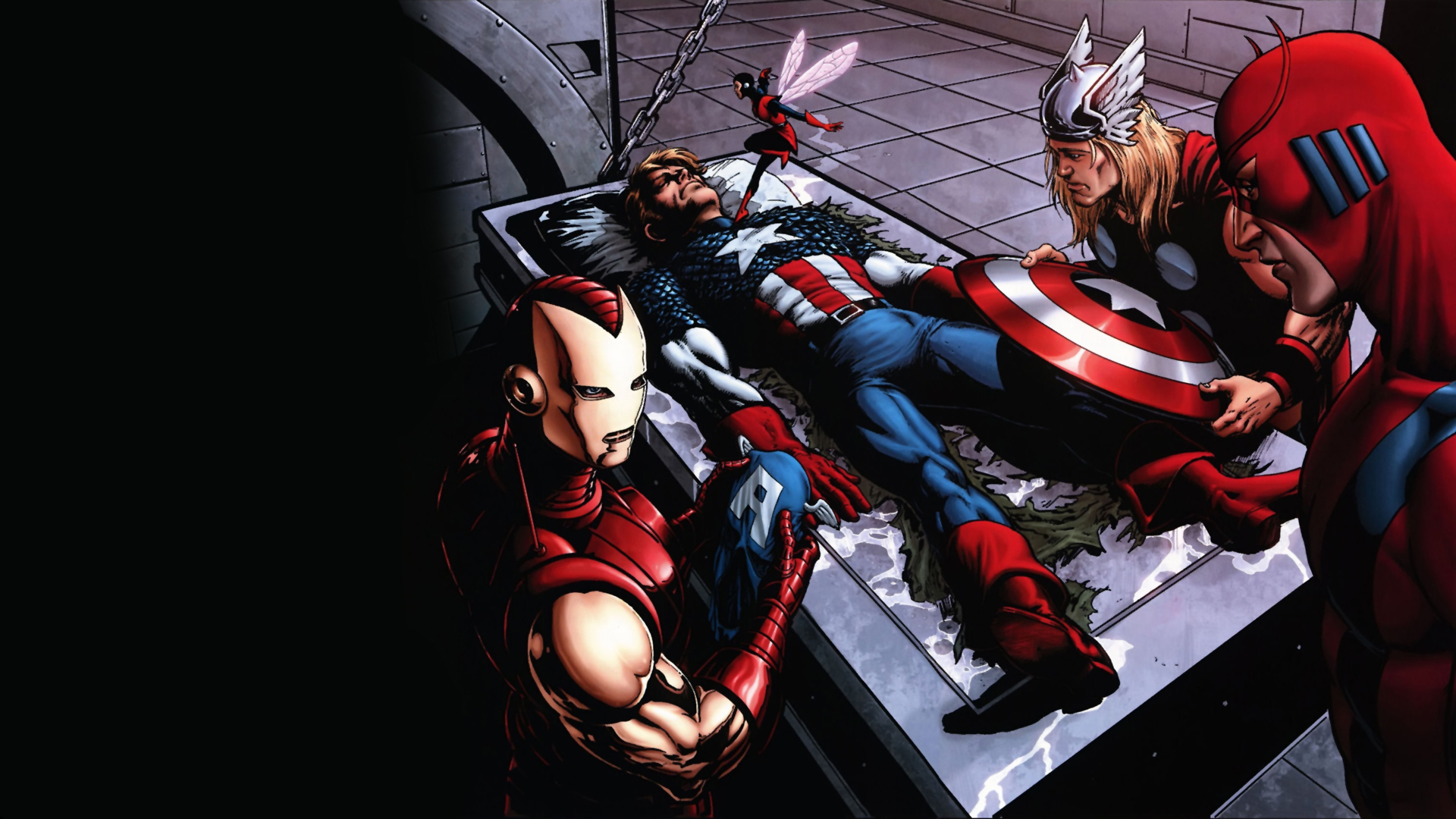 Скачати мобільні шпалери Залізна Людина, Капітан Америка, Комікси, Тор, Комікси Marvel безкоштовно.