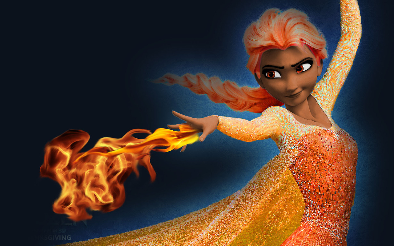 Download mobile wallpaper Fantasy, Fire, Women, Elsa (Frozen) for free.