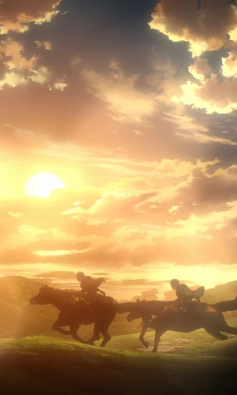 Descarga gratuita de fondo de pantalla para móvil de Animado, Atardecer, Shingeki No Kyojin, Ataque A Los Titanes, Puesta De Sol, Legión De Exploración.