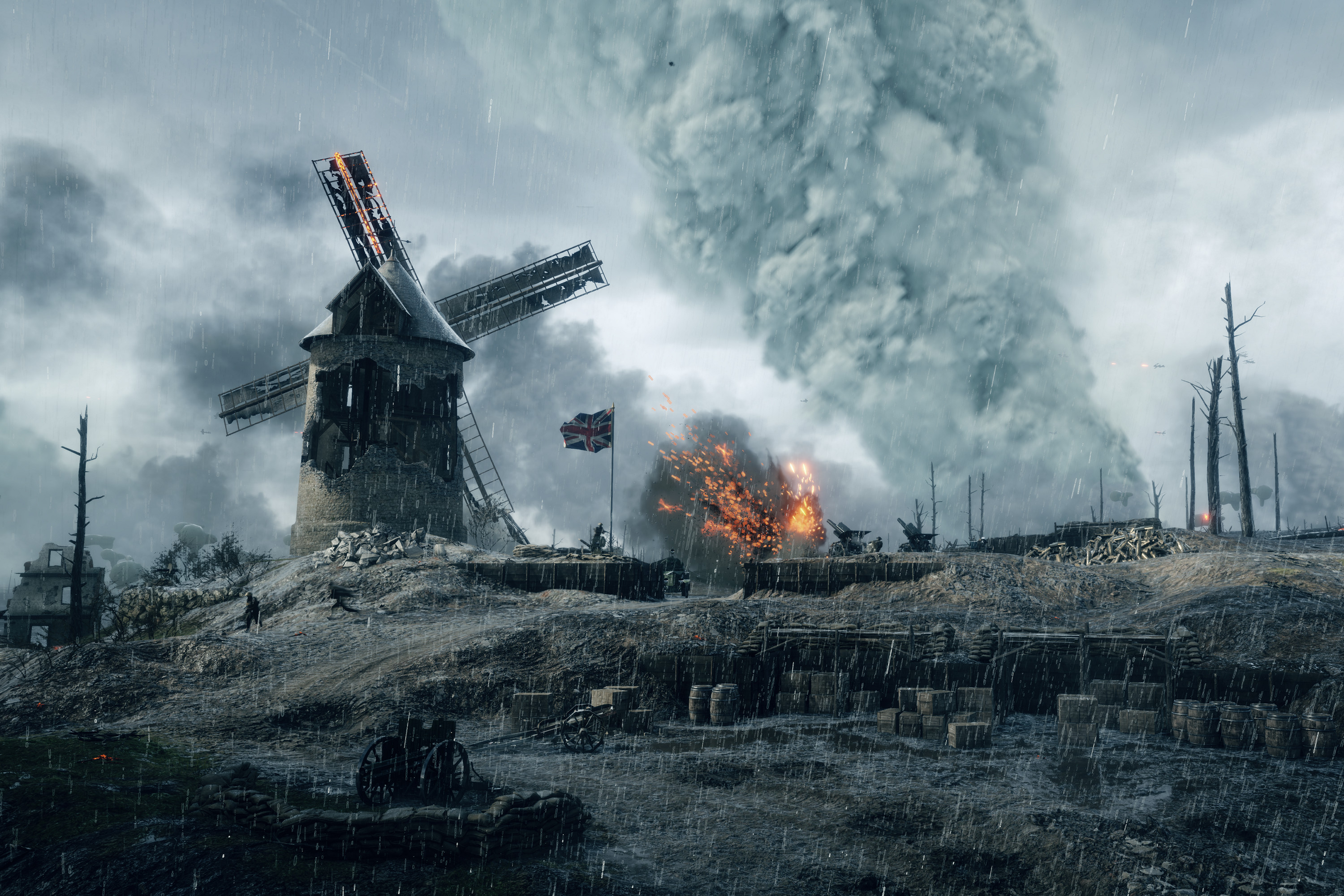 video game, battlefield 1, windmill, battlefield