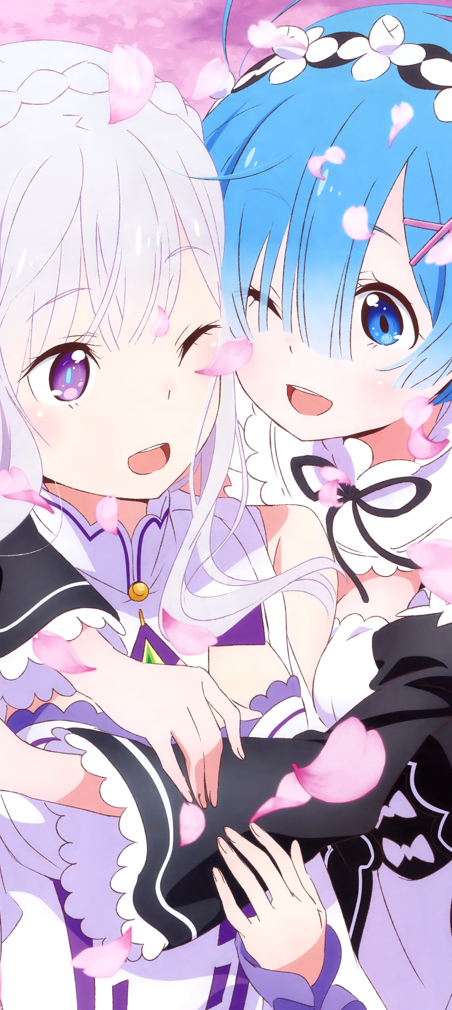 Baixar papel de parede para celular de Anime, Emília (Re:zero), Re:zero Começando A Vida Em Outro Mundo, Rem (Re:zero) gratuito.