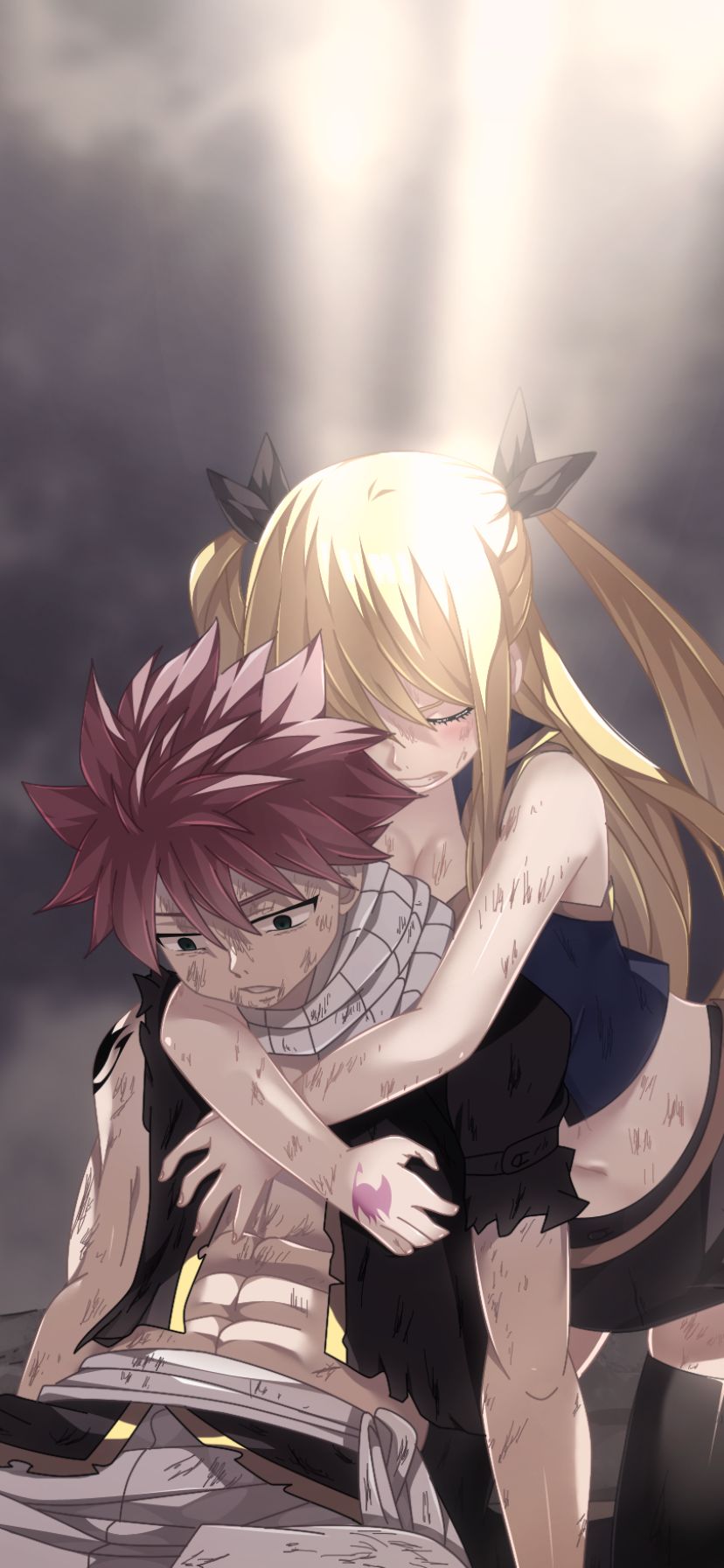 Descarga gratuita de fondo de pantalla para móvil de Fairy Tail, Animado, Lucy Heartfilia, Natsu Dragneel.