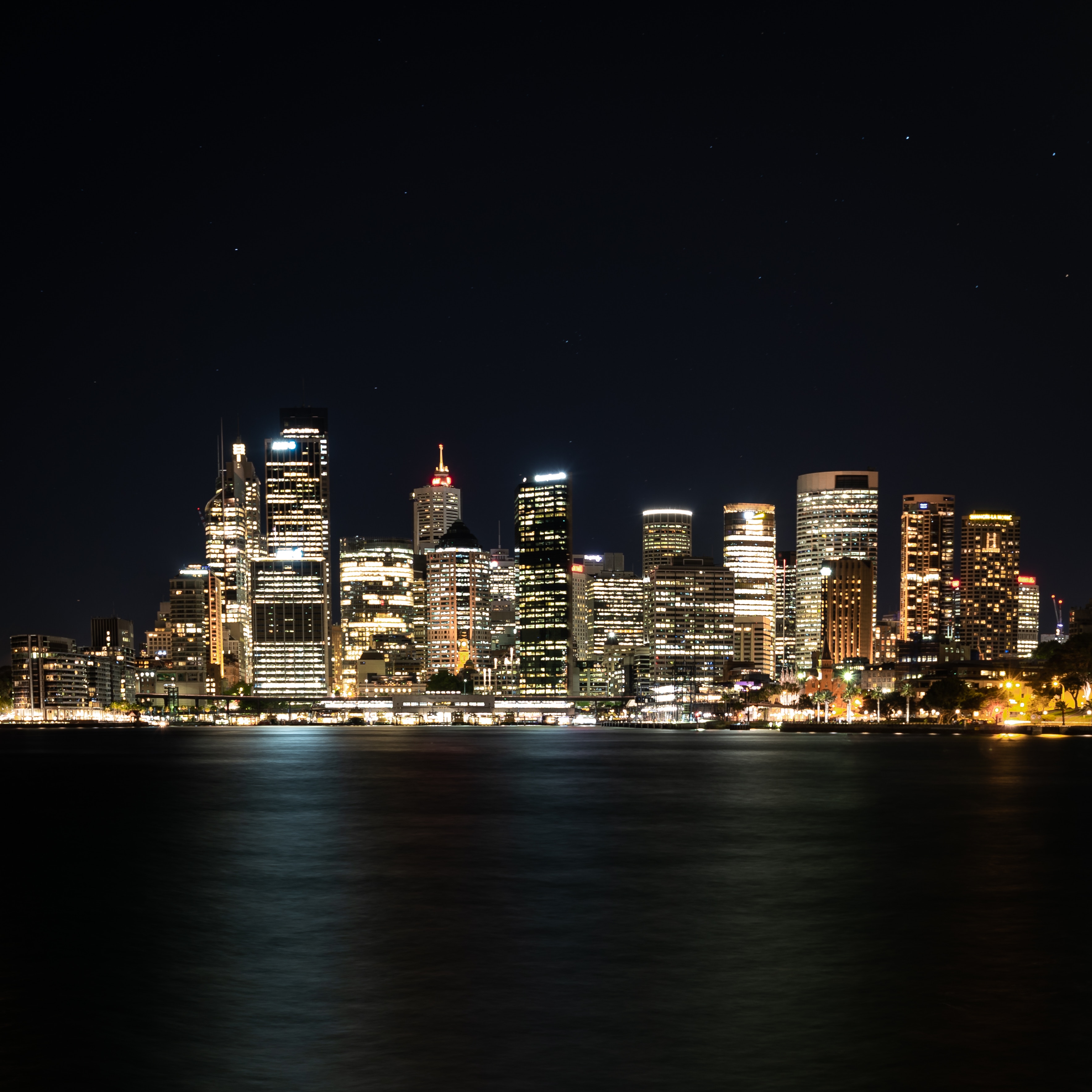 86812 télécharger l'image villes, sydney, rive, banque, ville de nuit, lumières de la ville, panorama, australie - fonds d'écran et économiseurs d'écran gratuits