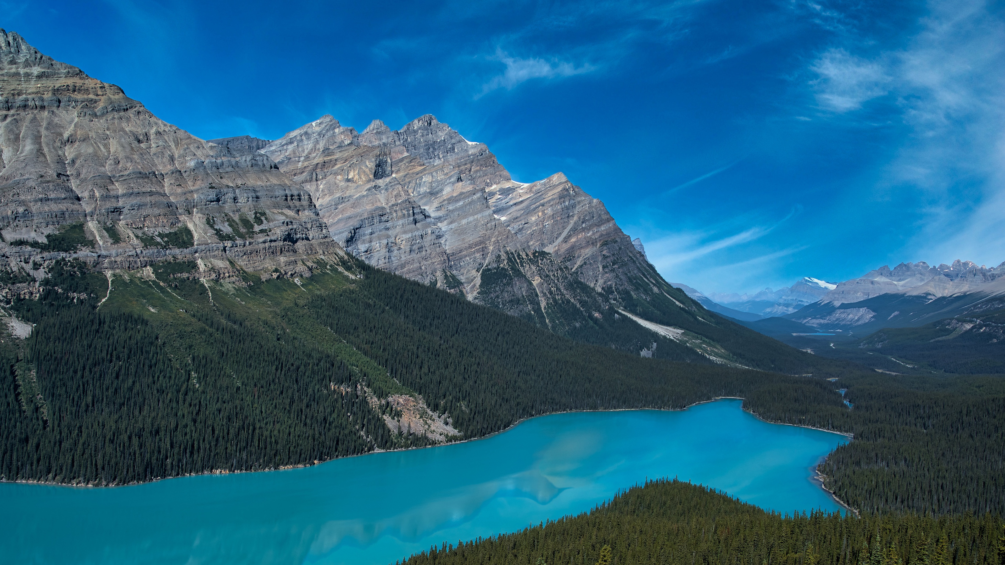 Handy-Wallpaper Natur, See, Kanada, Wald, Gebirge, Nationalpark, Banff Nationalpark, Himmel, Erde/natur kostenlos herunterladen.