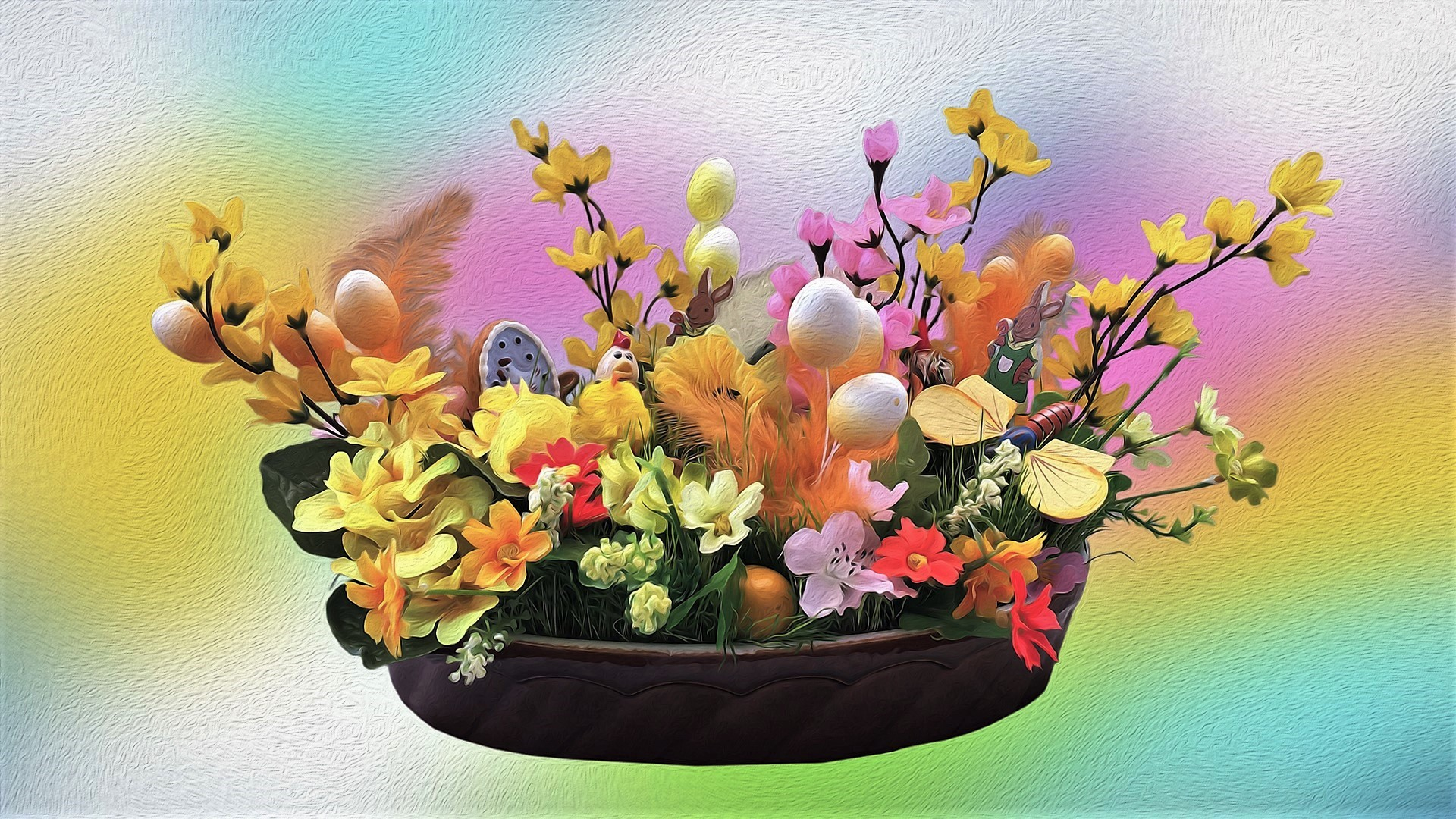 Скачати мобільні шпалери Великдень, Квітка, Свято, Барвистий, Пасхальне Яйце безкоштовно.