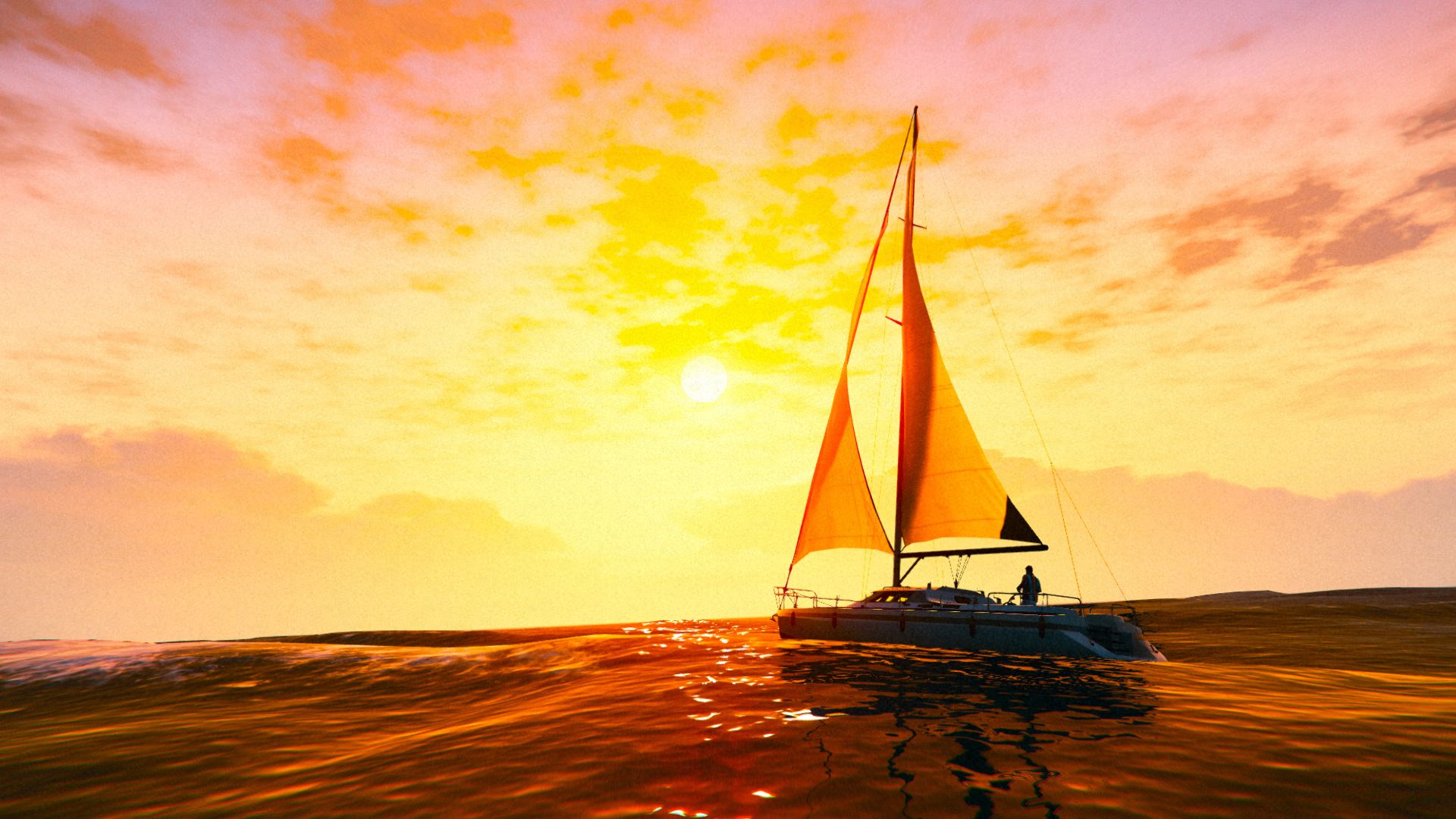 Free download wallpaper Sunset, Sky, Boat, Video Game, Grand Theft Auto, Grand Theft Auto V, Gta Online on your PC desktop
