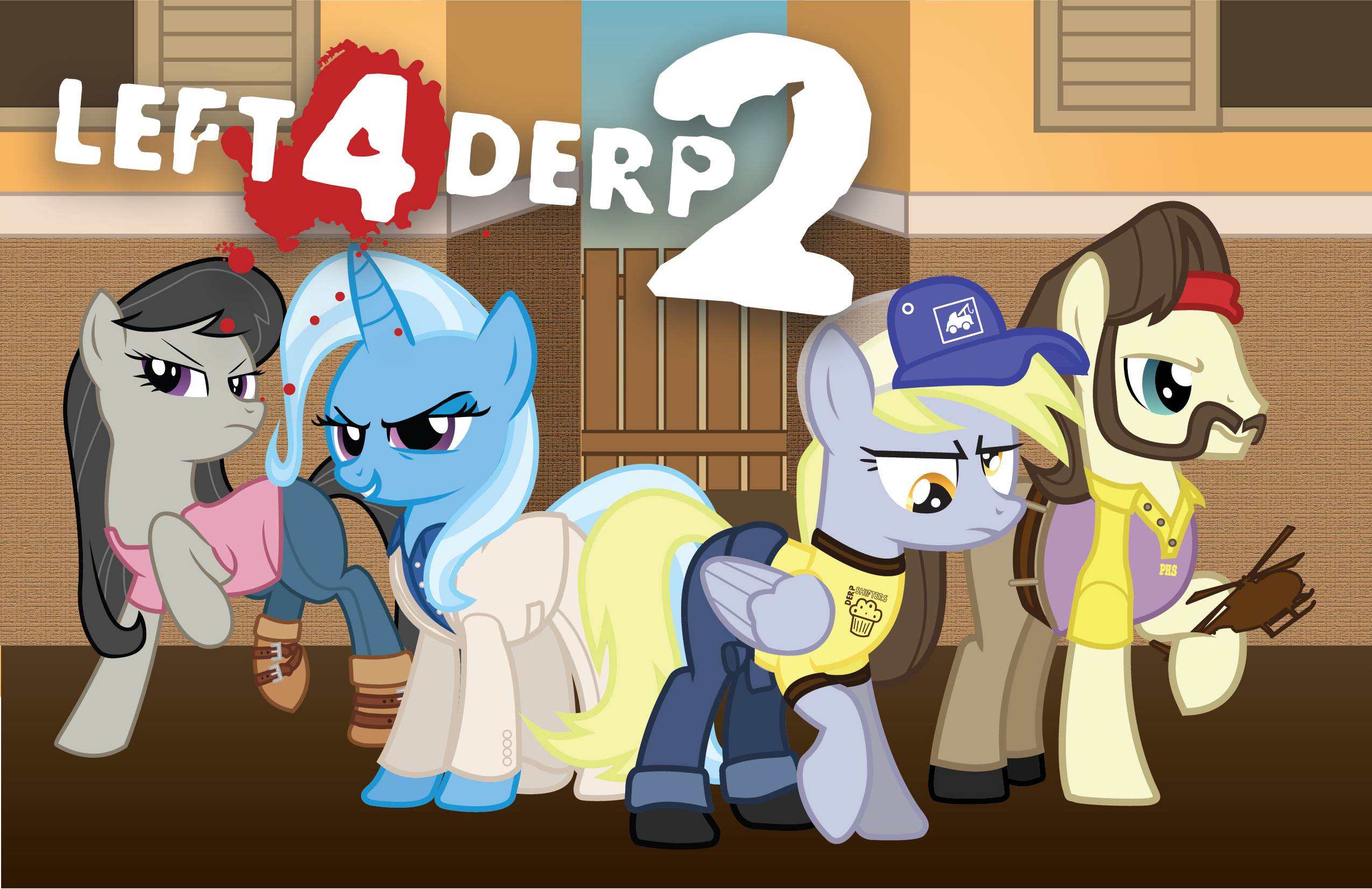 tv show, crossover, derpy hooves, octavia melody, trixie (my little pony)