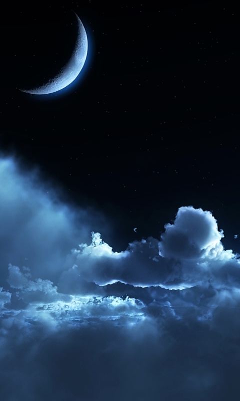 Download mobile wallpaper Sky, Night, Moon, Earth, Cloud for free.