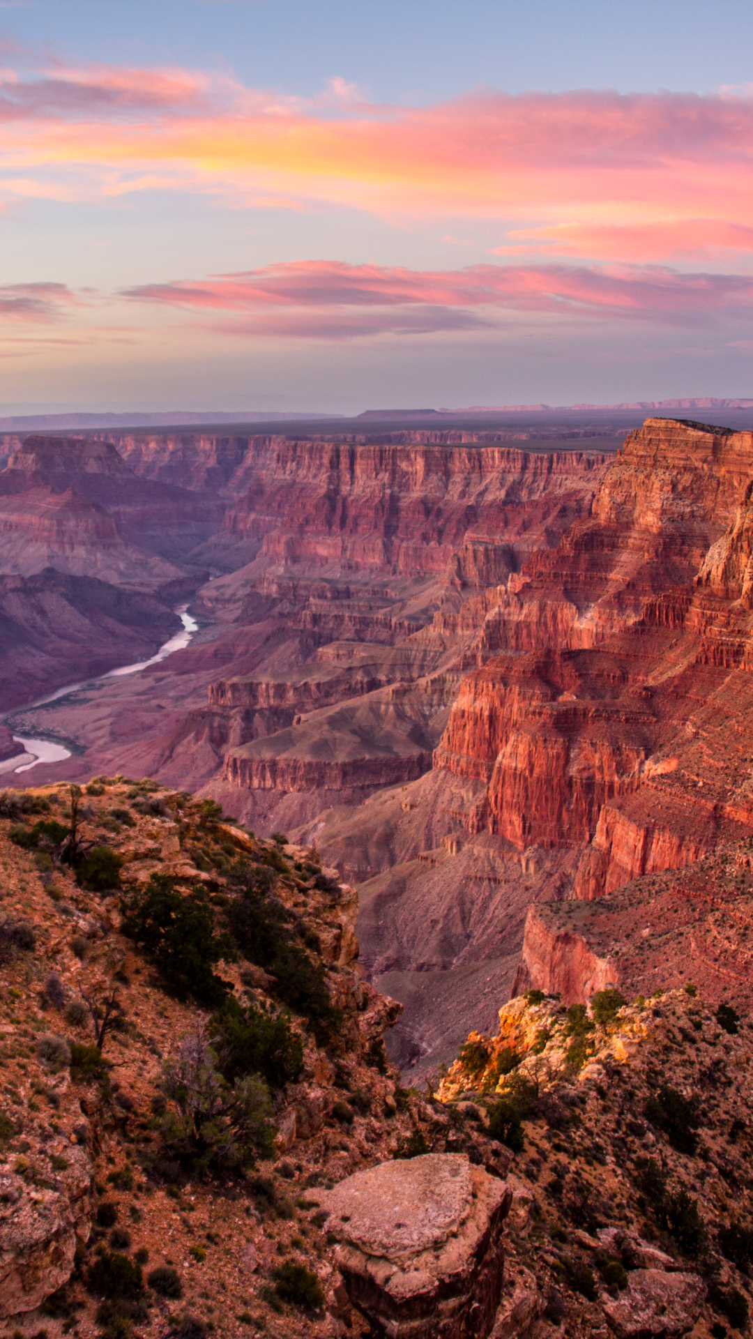 Handy-Wallpaper Landschaft, Schlucht, Horizont, Cliff, Klippe, Schluchten, Vereinigte Staaten Von Amerika, Grand Canyon, Erde/natur kostenlos herunterladen.