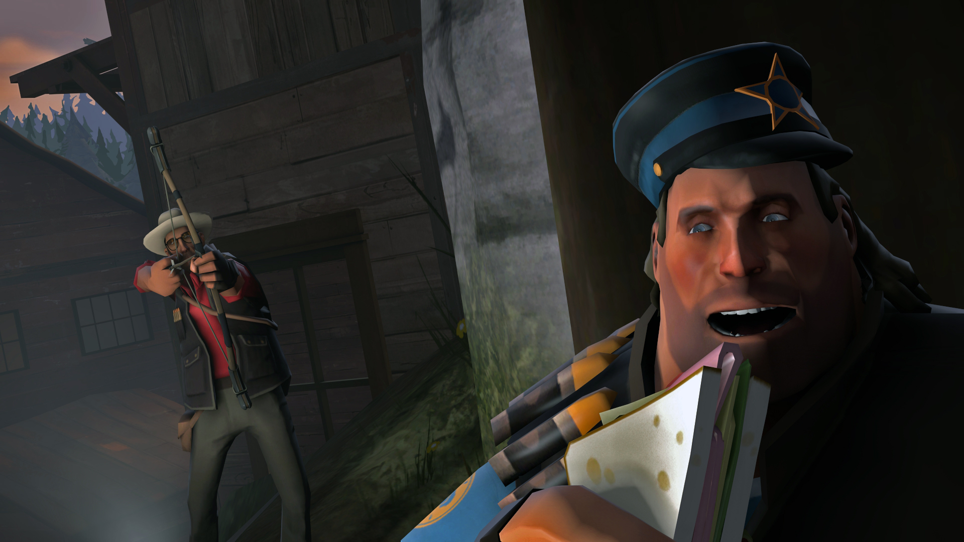 team fortress 2, video game, heavy (team fortress), sniper (team fortress), team fortress