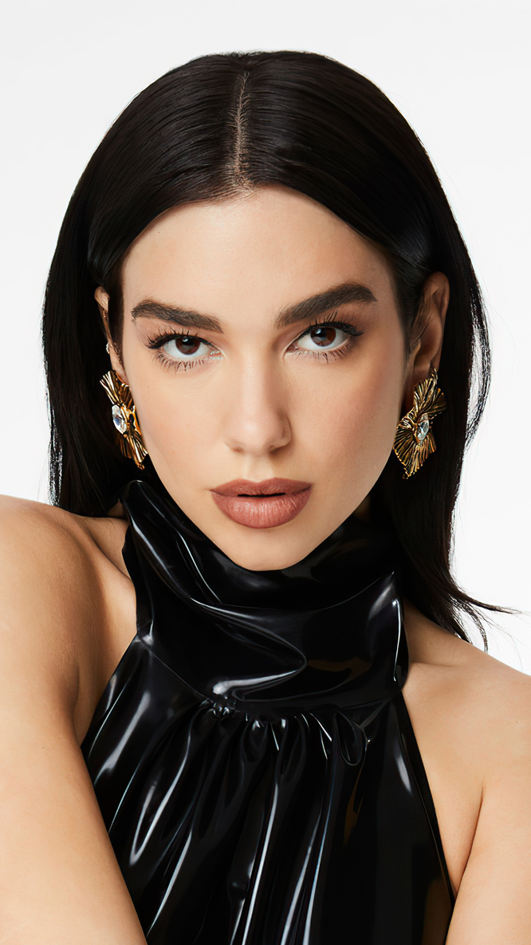 Download mobile wallpaper Music, Singer, English, Earrings, Black Hair, Dua Lipa for free.