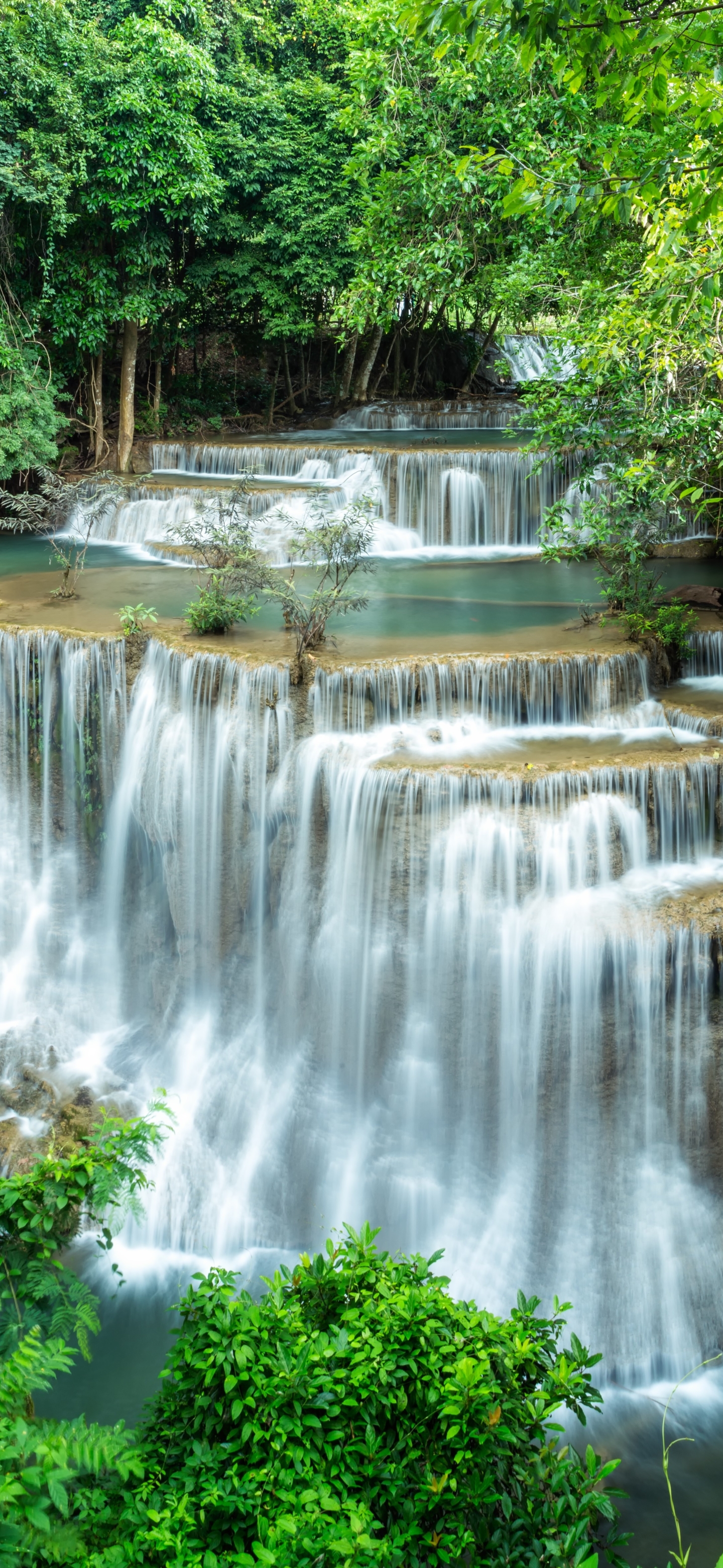1182974 завантажити шпалери земля, водоспад huai mae kamin, водоспад, водоспад ераван, національний парк, таїланд, водоспади - заставки і картинки безкоштовно