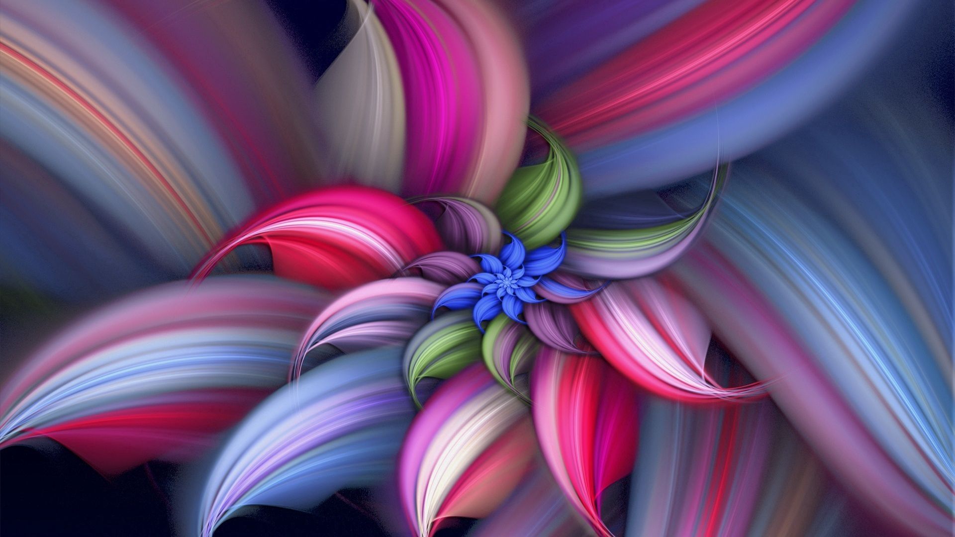 Free download wallpaper Spiral, Flower, Lines, Abstract, Volume on your PC desktop