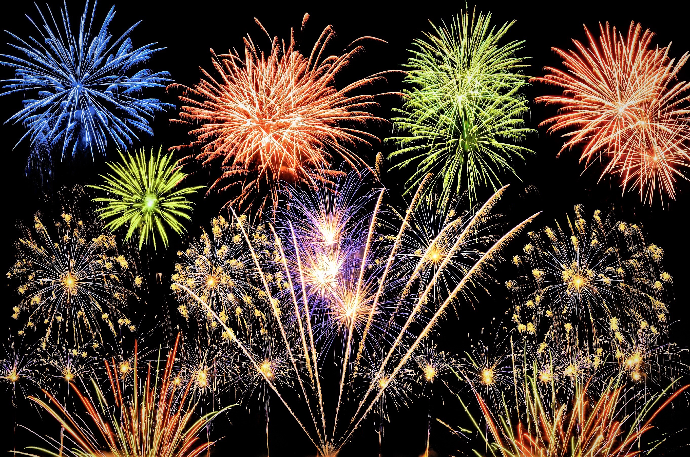 Download mobile wallpaper Night, Colors, Colorful, Fireworks, Photography for free.