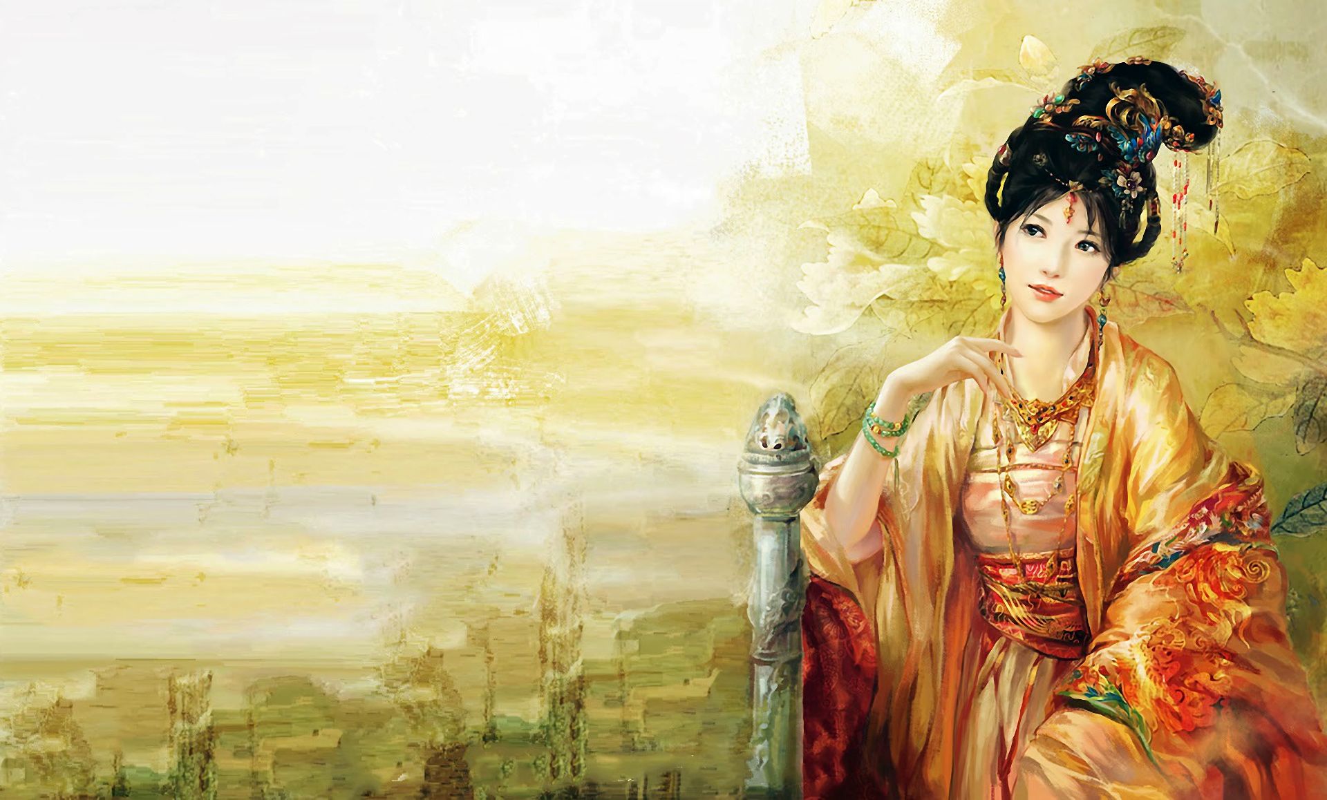 Download mobile wallpaper Fantasy, Kimono, Oriental, Women, Asian, Black Hair for free.