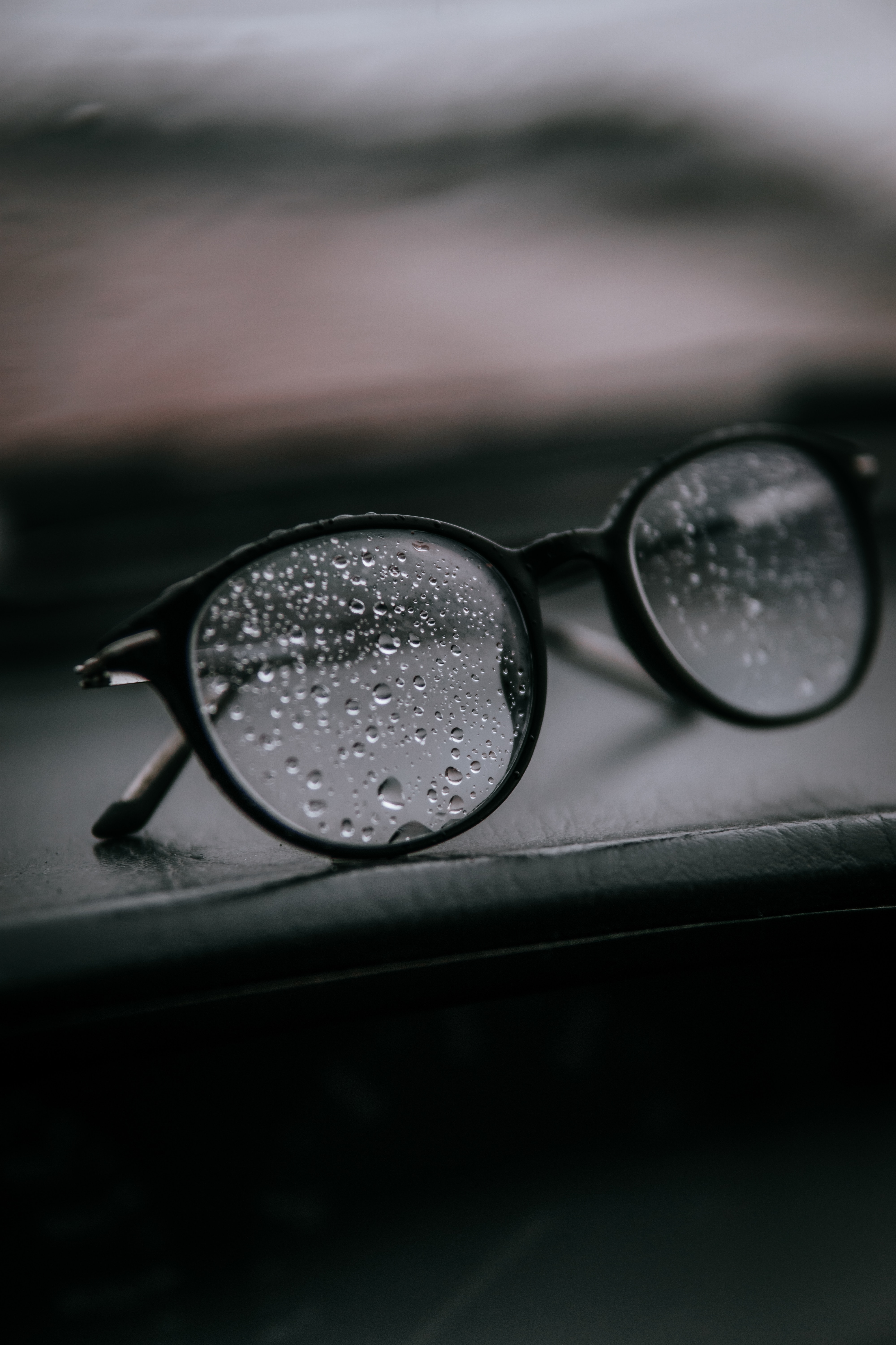 glasses, spectacles, miscellanea, drops, miscellaneous, wet, glass Full HD