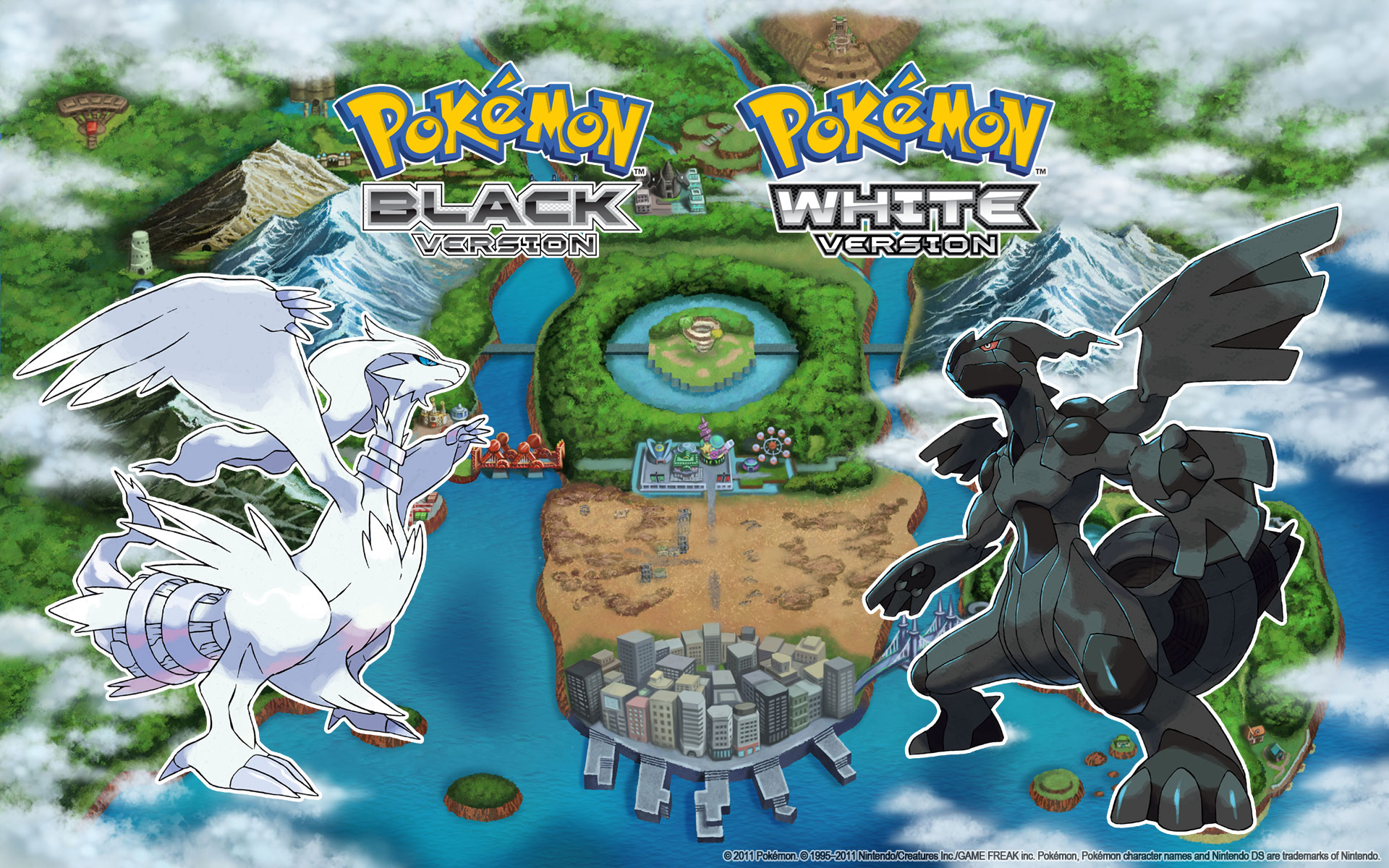 video game, pokemon: black and white, reshiram (pokémon), zekrom (pokemon), pokémon
