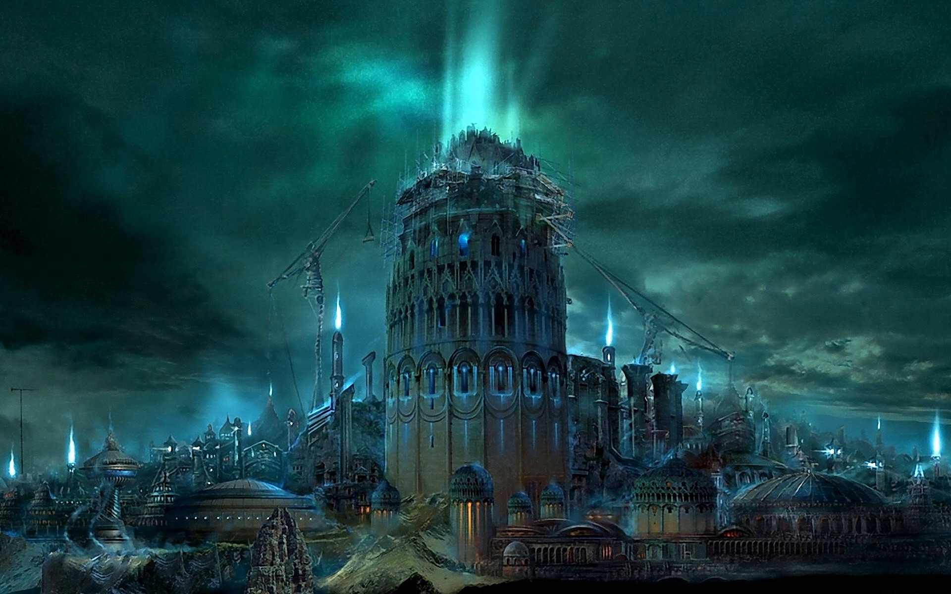 Free download wallpaper Fantasy, City, Building, Sci Fi, Apocalyptic on your PC desktop