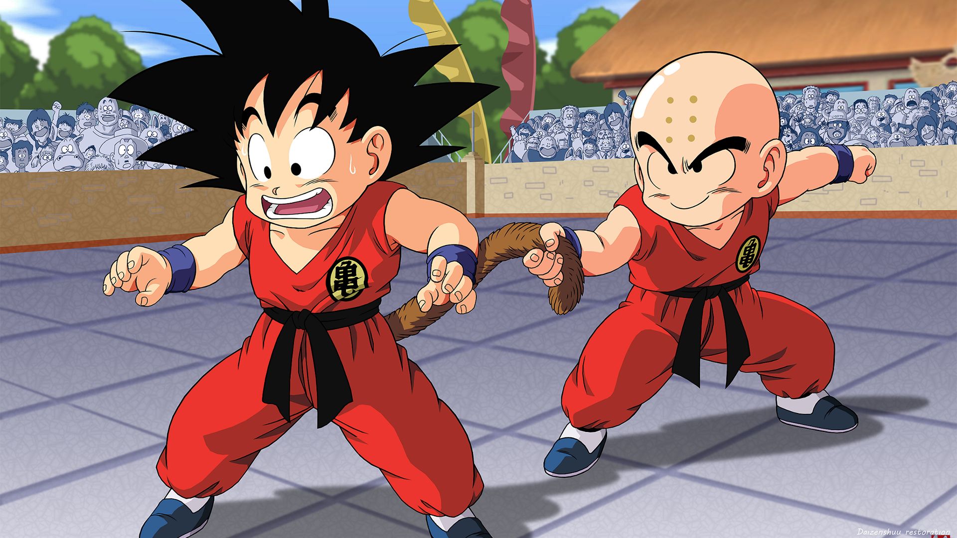 Laden Sie das Animes, Son Goku, Dragon Ball: Doragon Bôru, Krillin (Dragon Ball)-Bild kostenlos auf Ihren PC-Desktop herunter