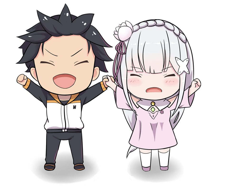 Скачать картинку Аниме, Эмилия (Re:zero), Re:zero Начало Жизни В Другом Мире, Субару Нацуки в телефон бесплатно.