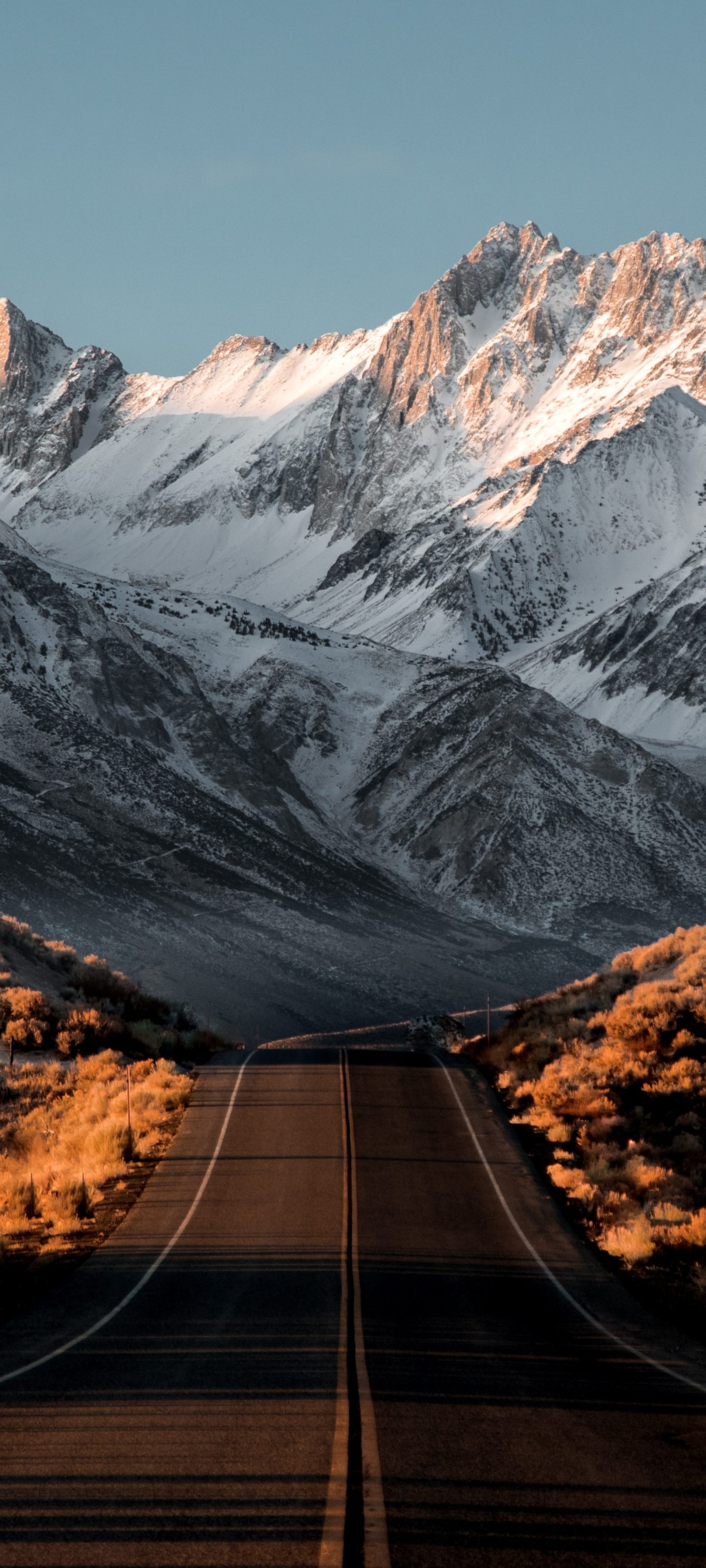 Téléchargez des papiers peints mobile Montagne, Route, Sierra Nevada, Construction Humaine, La Nature, Neiger gratuitement.