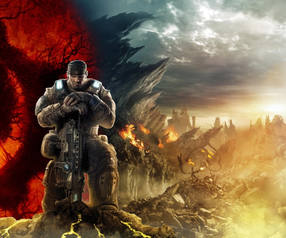 Baixar papel de parede para celular de Gears Of War, Crânio, Soldado, Exército, Videogame, Caveira, Engrenagens Da Guerra, Metralhadora, Gears Of War 3 gratuito.