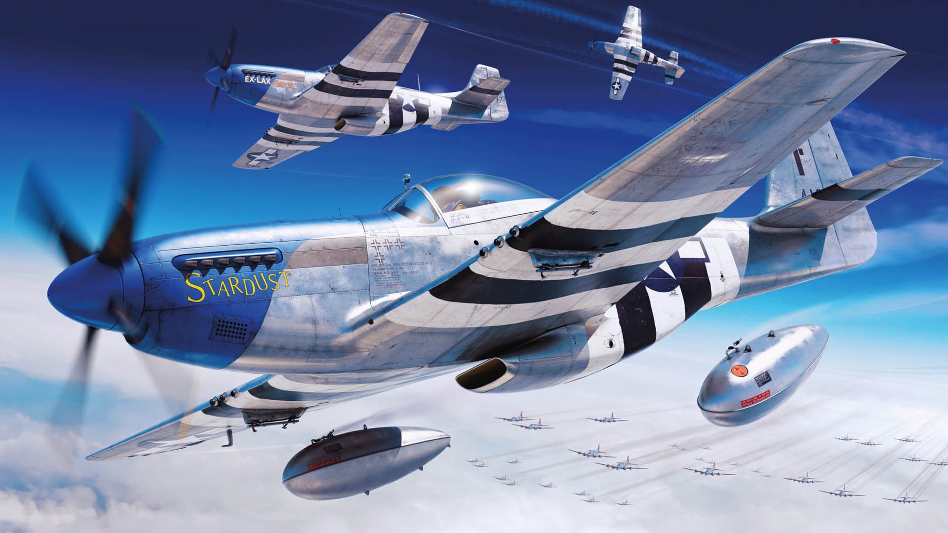 Скачать обои бесплатно Самолёты, Военные, Боевой Самолет, Североамериканский P 51 Мустанг, Военный Самолет картинка на рабочий стол ПК