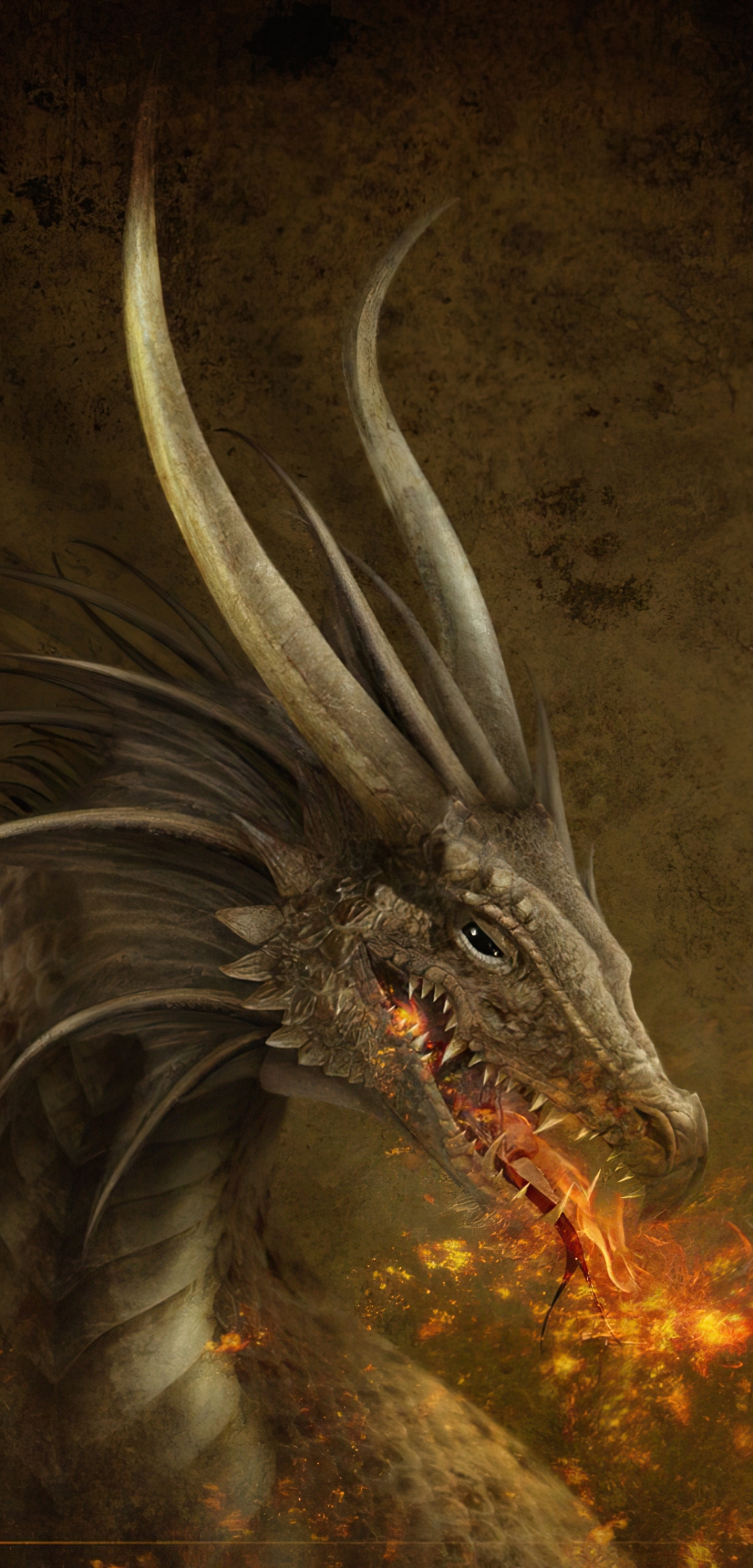 Download mobile wallpaper Fantasy, Dragon, Horns for free.