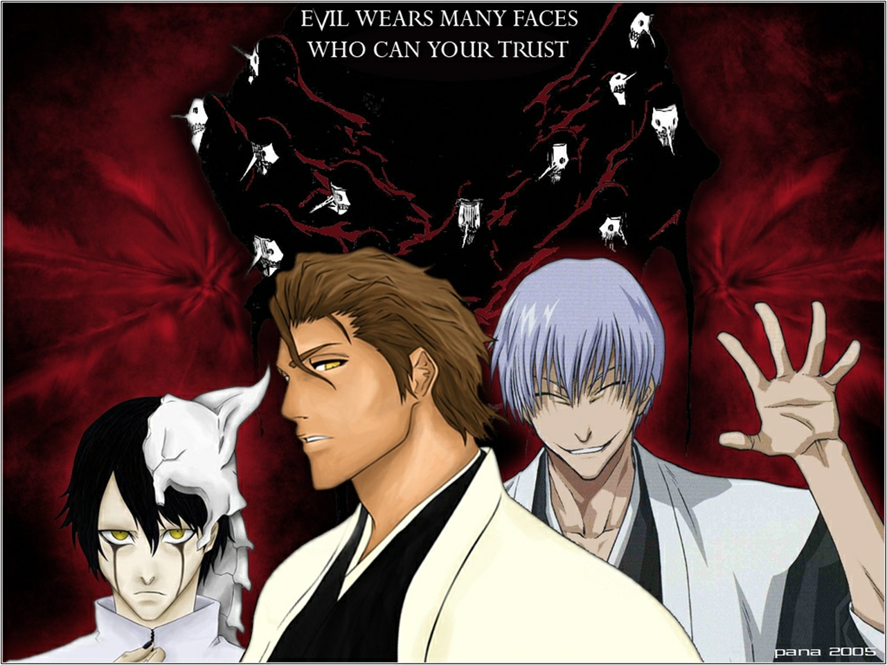 Laden Sie das Bleach, Animes, Ulquiorra Cifer, Sōsuke Aizen, Gin Ichimaru-Bild kostenlos auf Ihren PC-Desktop herunter